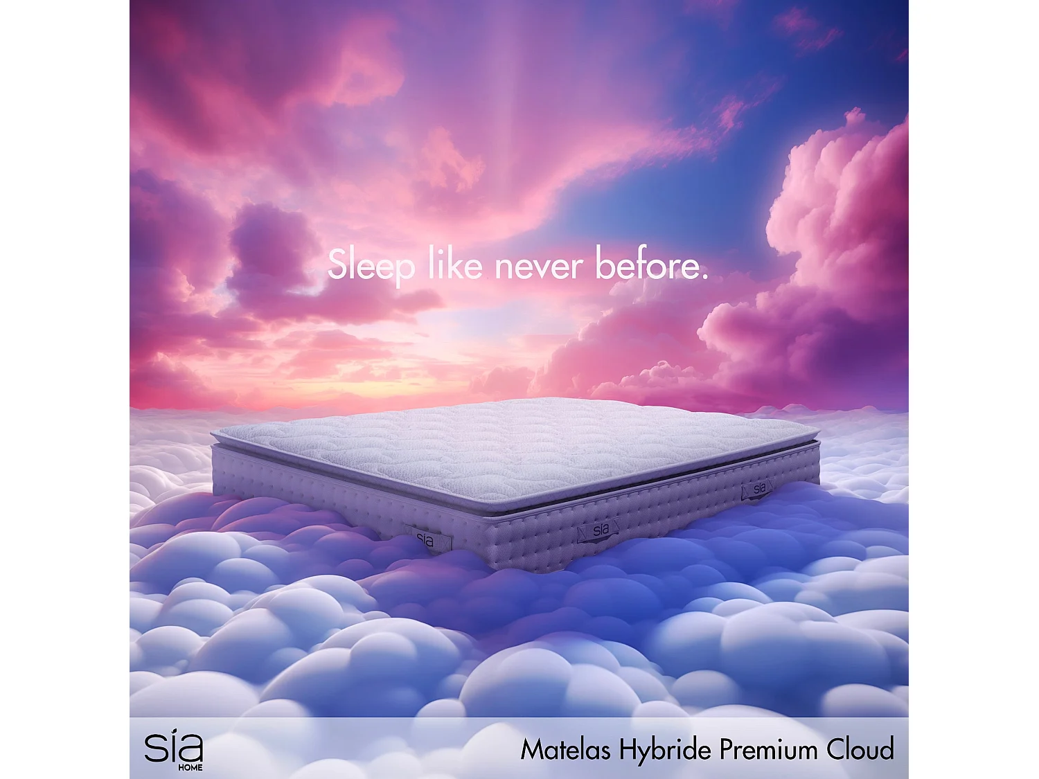 Matelas ressorts ensachés et mousse à mémoire de forme 160x200cm HYBRIDE PREMIUM CLOUD