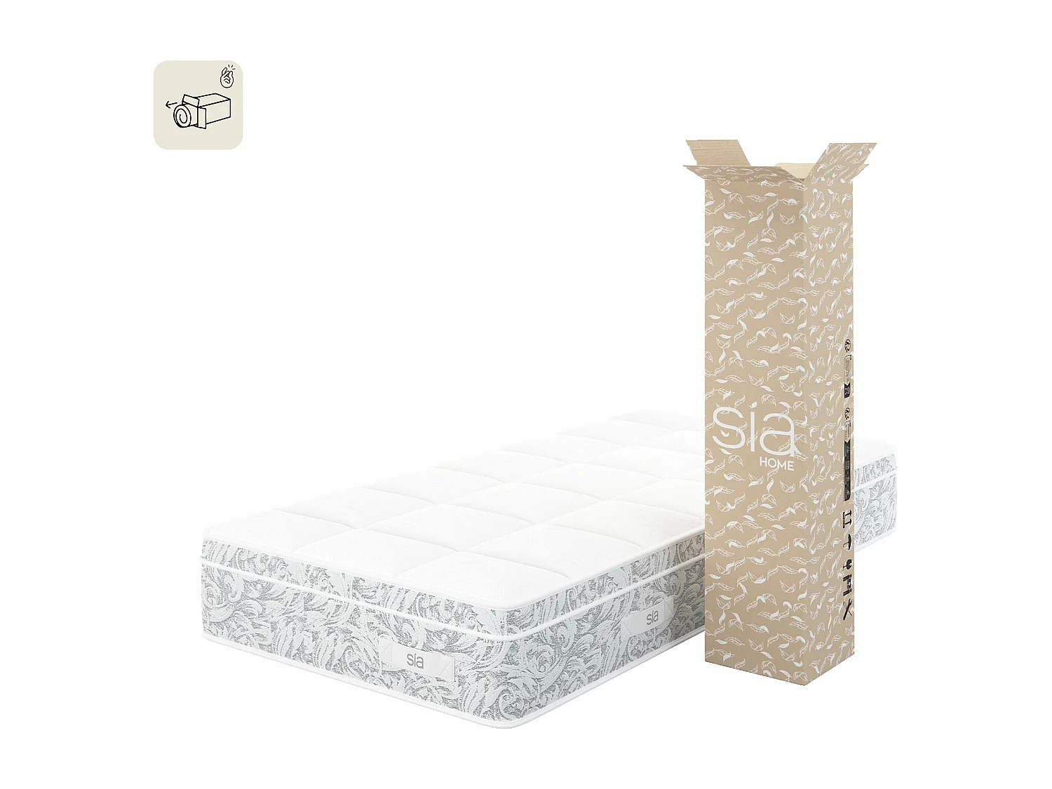 Matelas ressorts ensachés et mousse à mémoire de forme 90x200cm