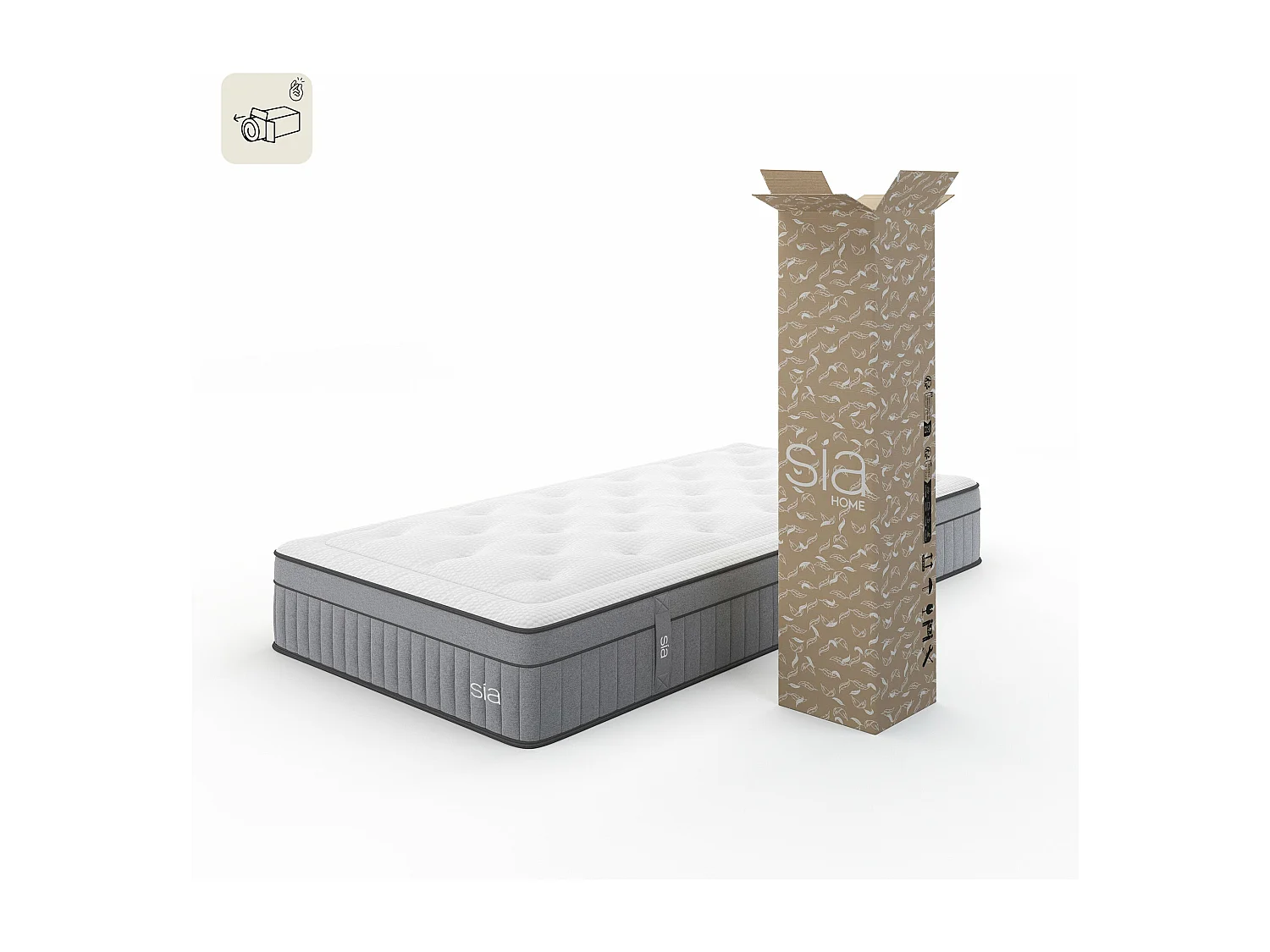 Matelas ressorts ensachés et mousse à mémoire de forme 90x190cm