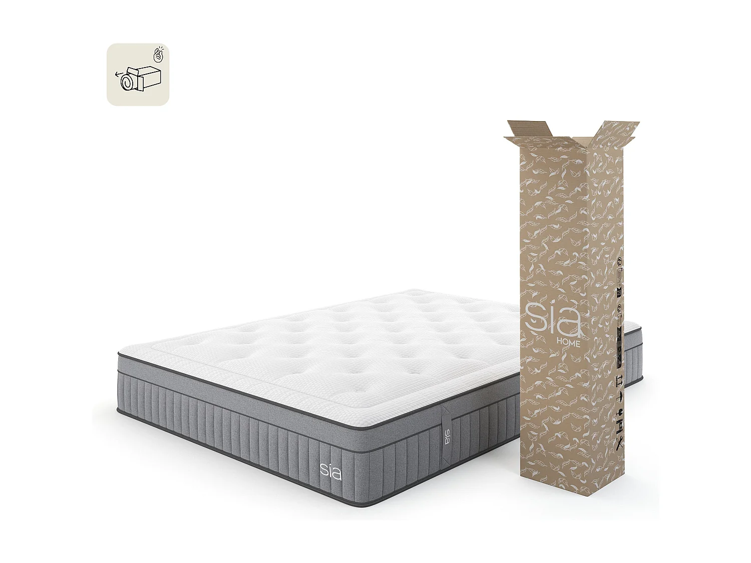Matelas ressorts ensachés et mousse à mémoire de forme 140x190cm