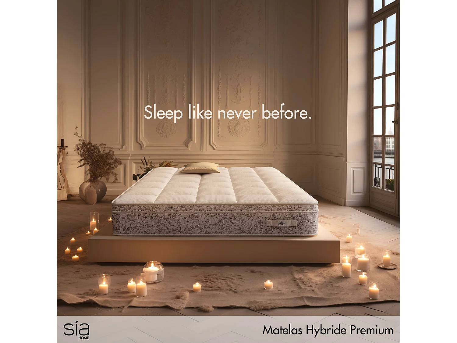 Matelas ressorts ensachés et mousse à mémoire de forme 180x200cm