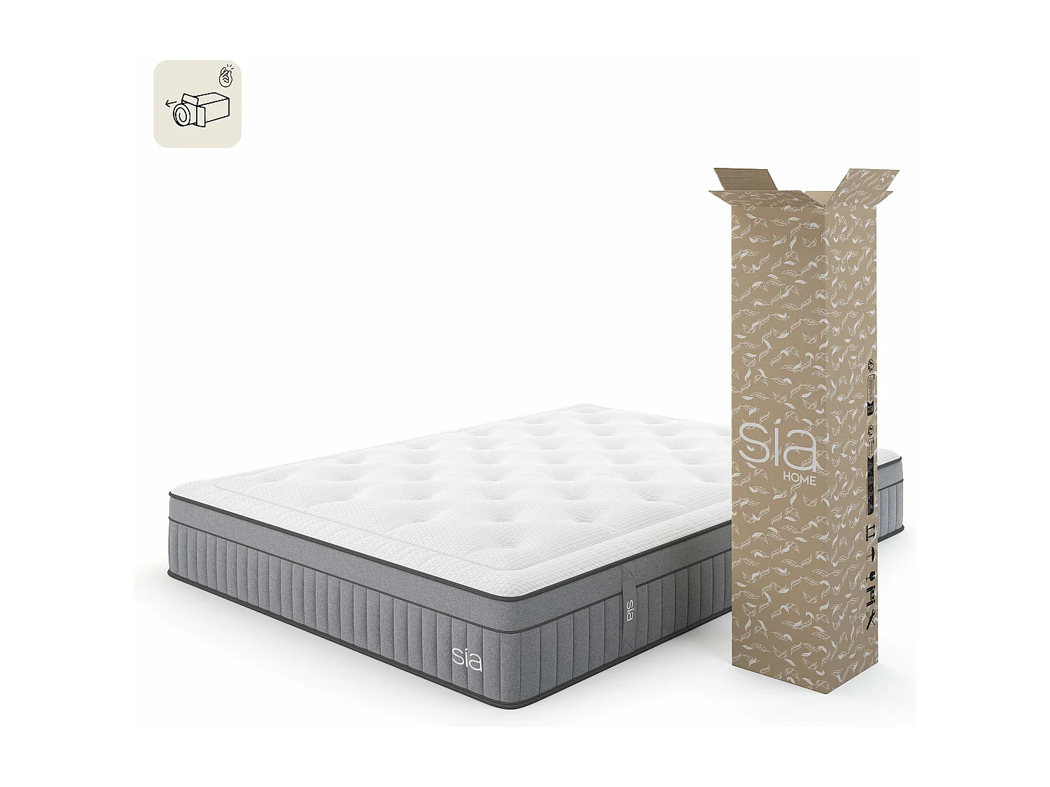 Matelas ressorts ensachés et mousse à mémoire de forme 160x200cm