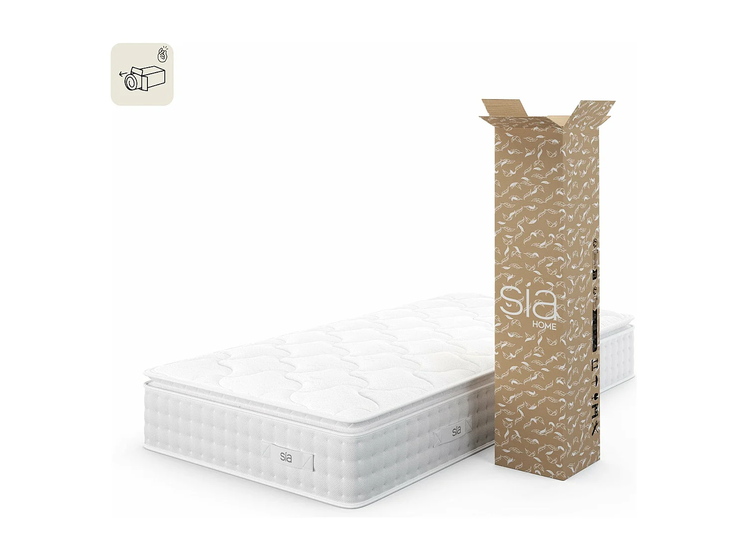 Matelas ressorts ensachés et mousse à mémoire de forme 90x200cm HYBRIDE PREMIUM CLOUD