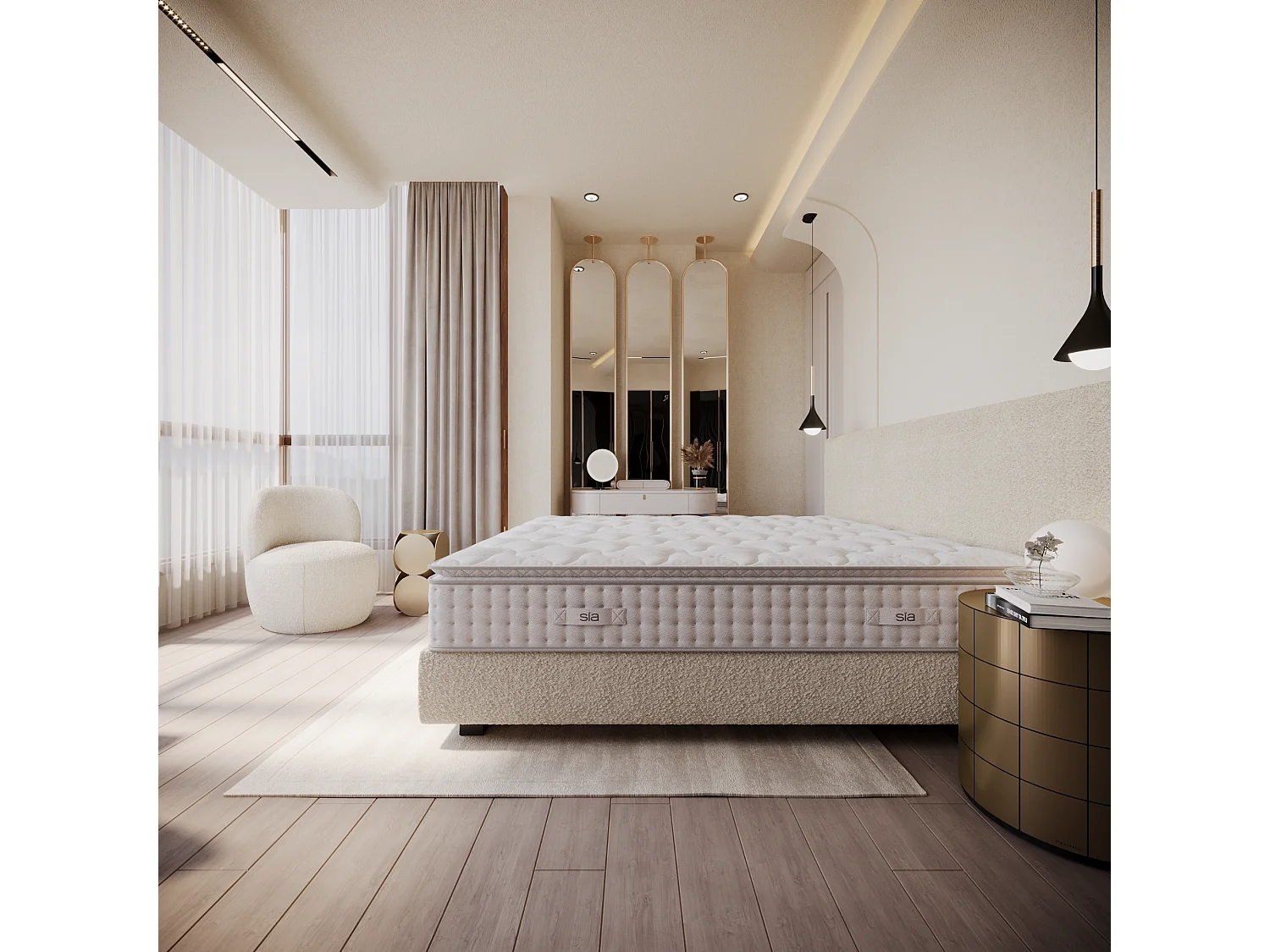 Matelas ressorts ensachés et mousse à mémoire de forme 90x200cm HYBRIDE PREMIUM CLOUD