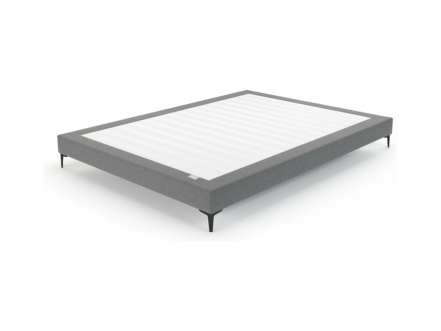 Sommier gris anthracite pieds noir 180x200cm