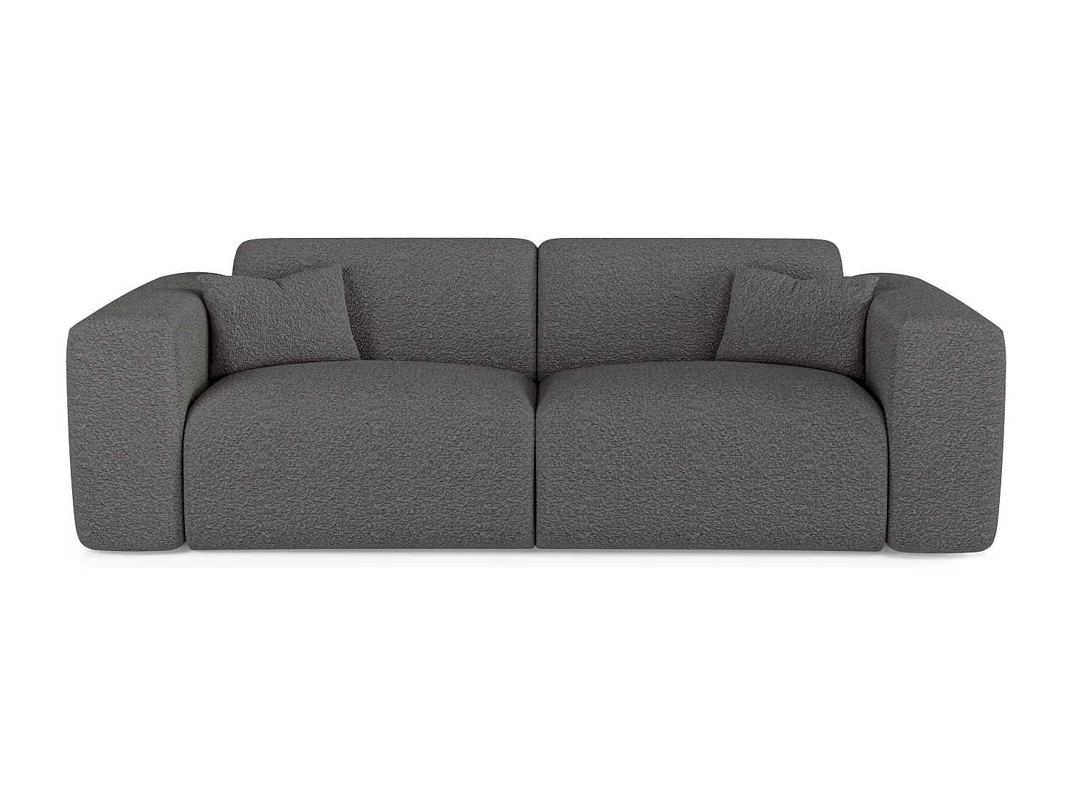 Canapé convertible express dunlopillo 160cm bouclette gris graphite MYRA