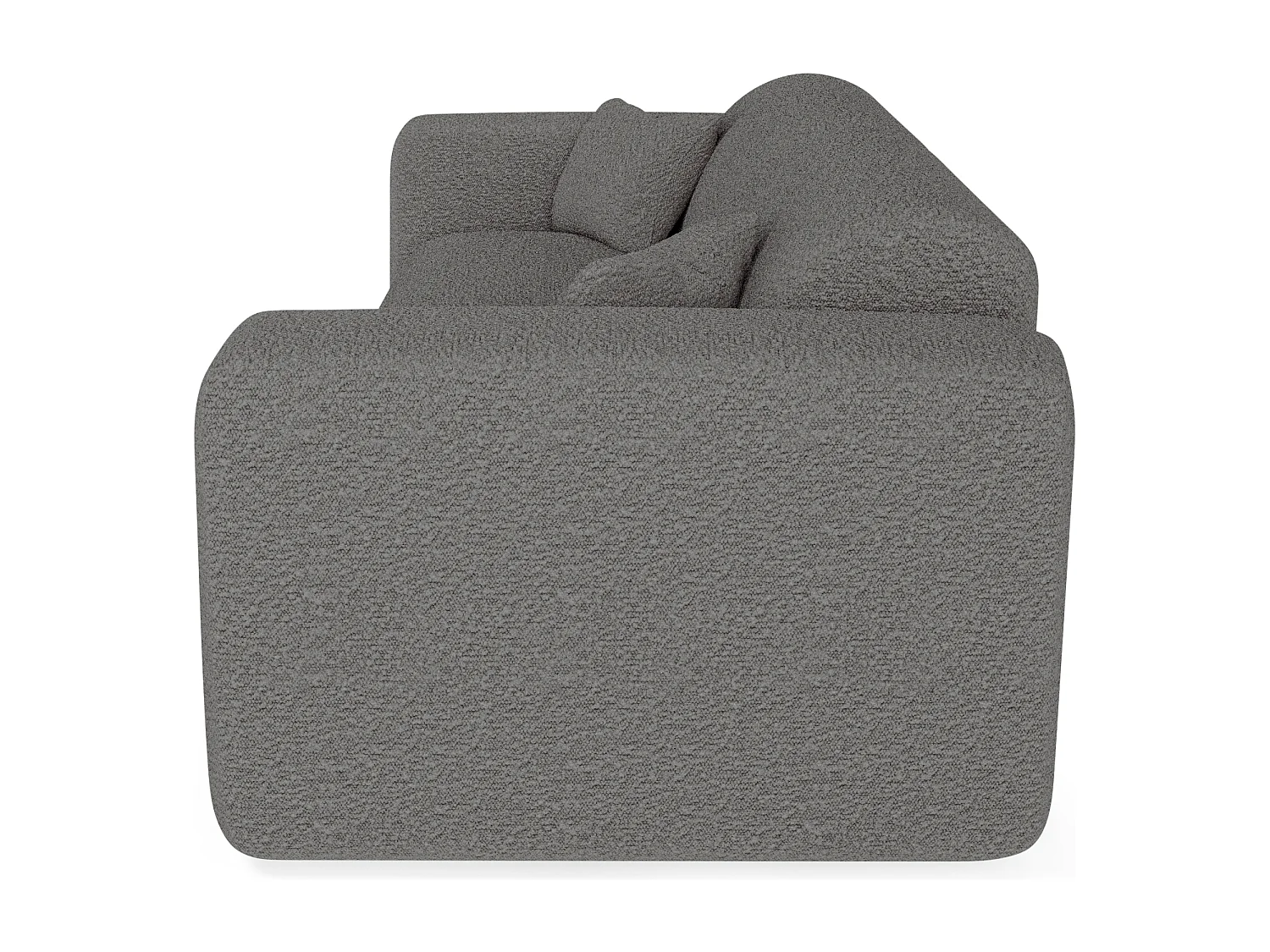 Canapé convertible express dunlopillo 160cm bouclette gris graphite MYRA