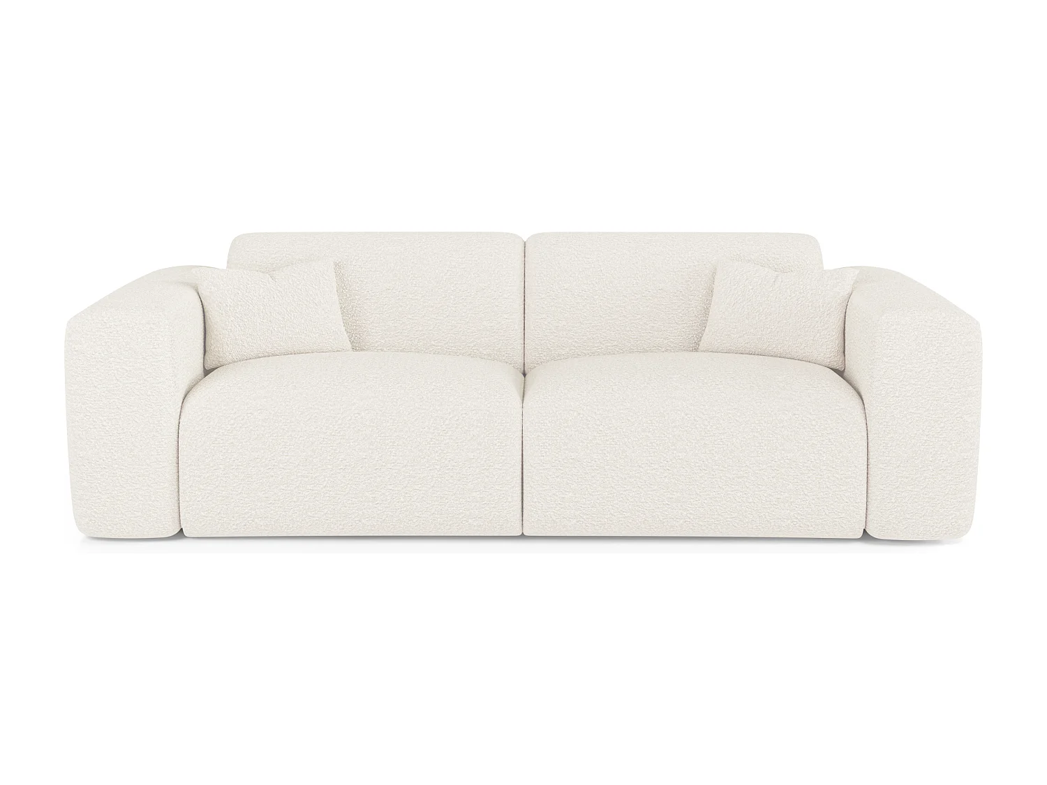 Canapé convertible express dunlopillo 160cm bouclette crème MYRA