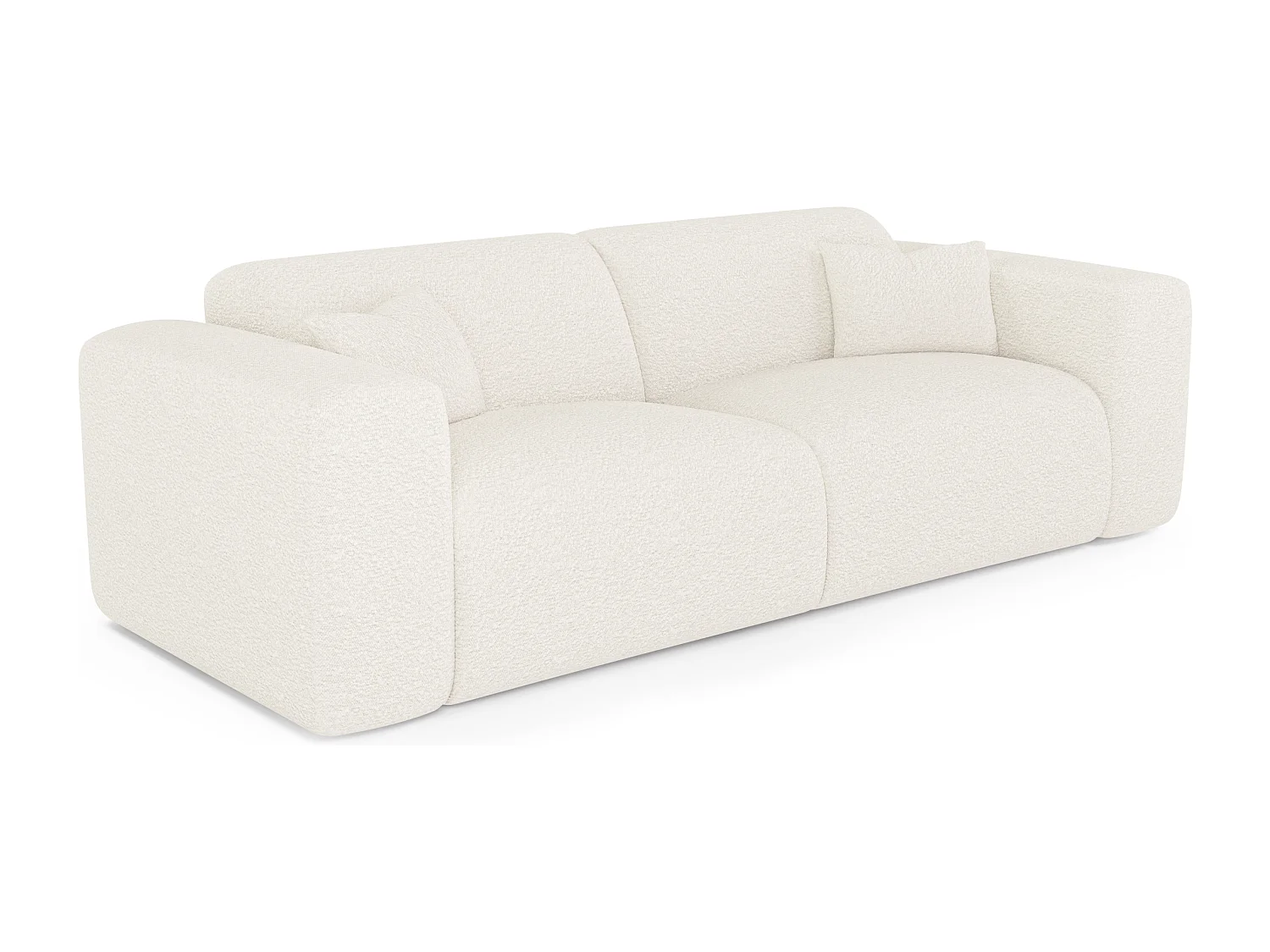 Canapé convertible express dunlopillo 160cm bouclette crème MYRA