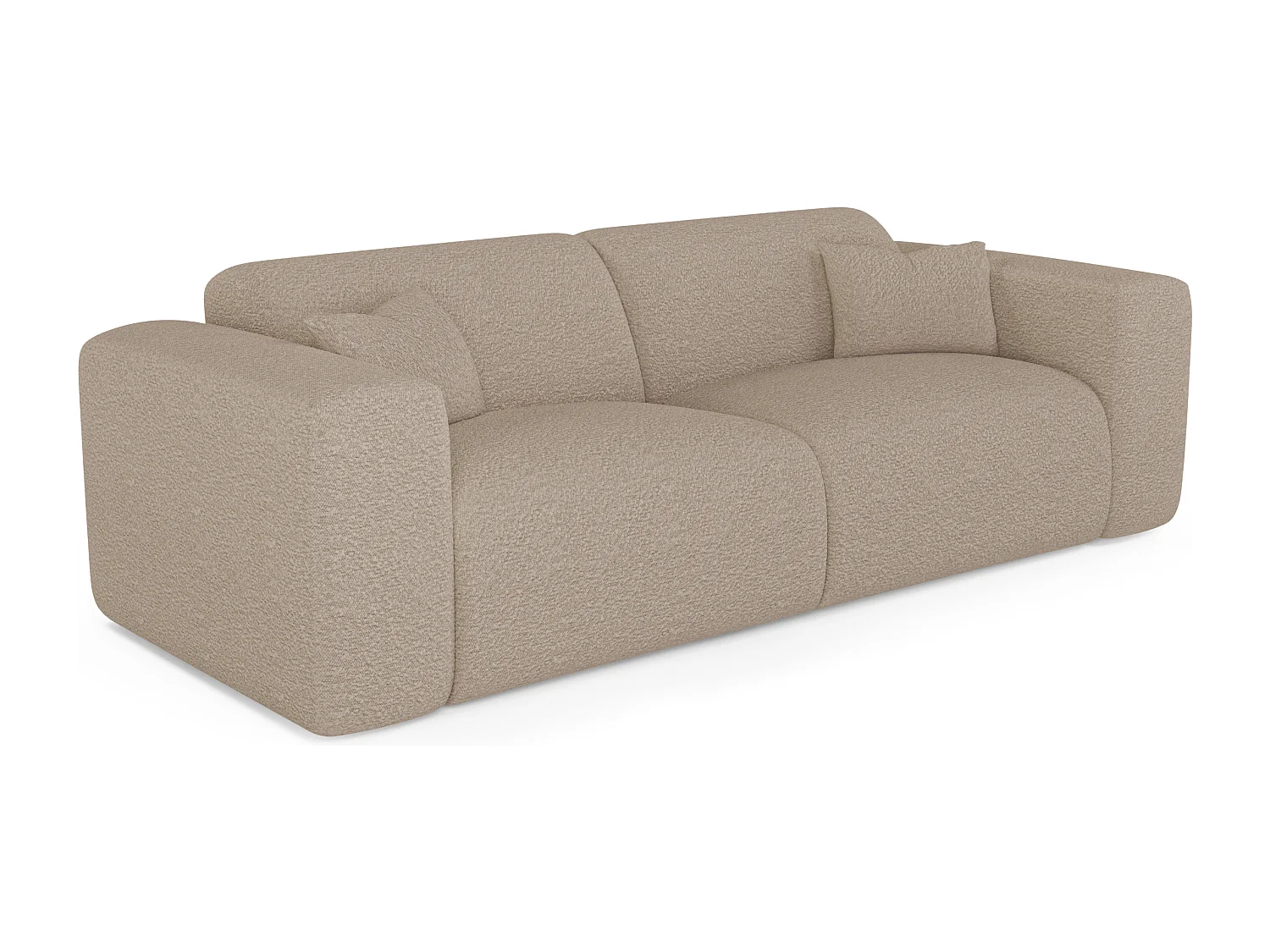 Canapé convertible express dunlopillo 160cm bouclette taupe MYRA
