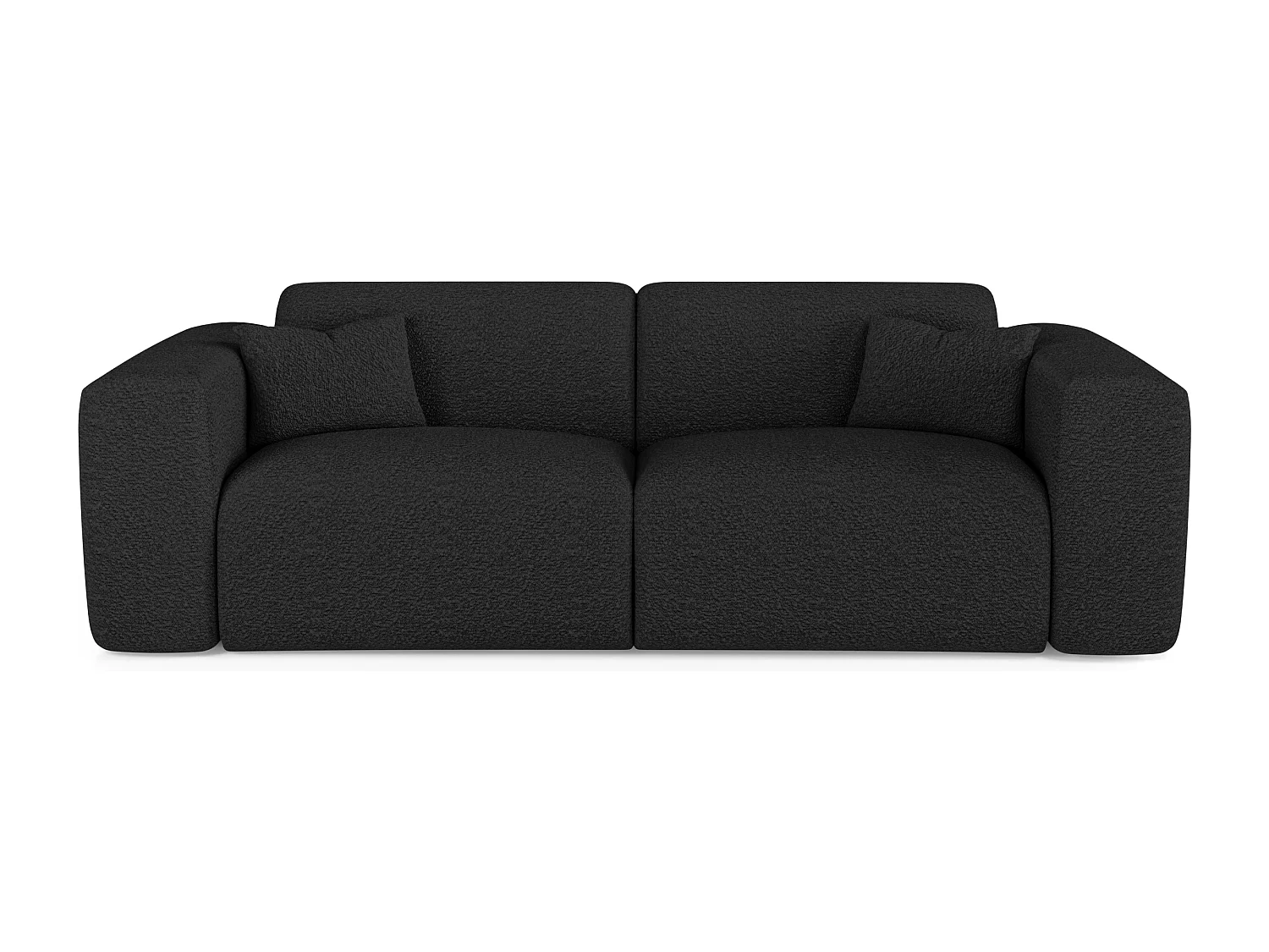 Canapé convertible express dunlopillo 160cm bouclette anthracite foncé MYRA