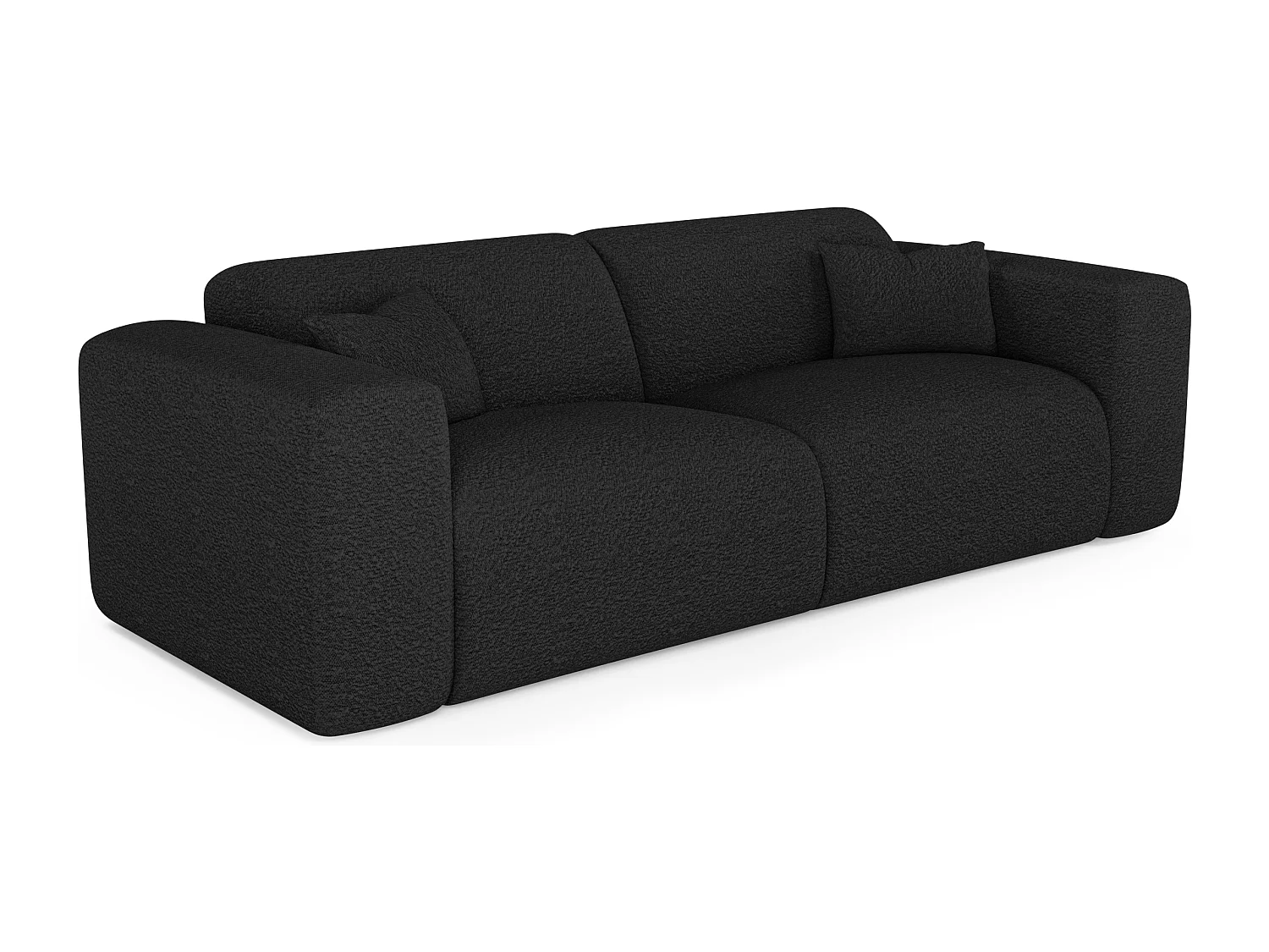 Canapé convertible express dunlopillo 160cm bouclette anthracite foncé MYRA
