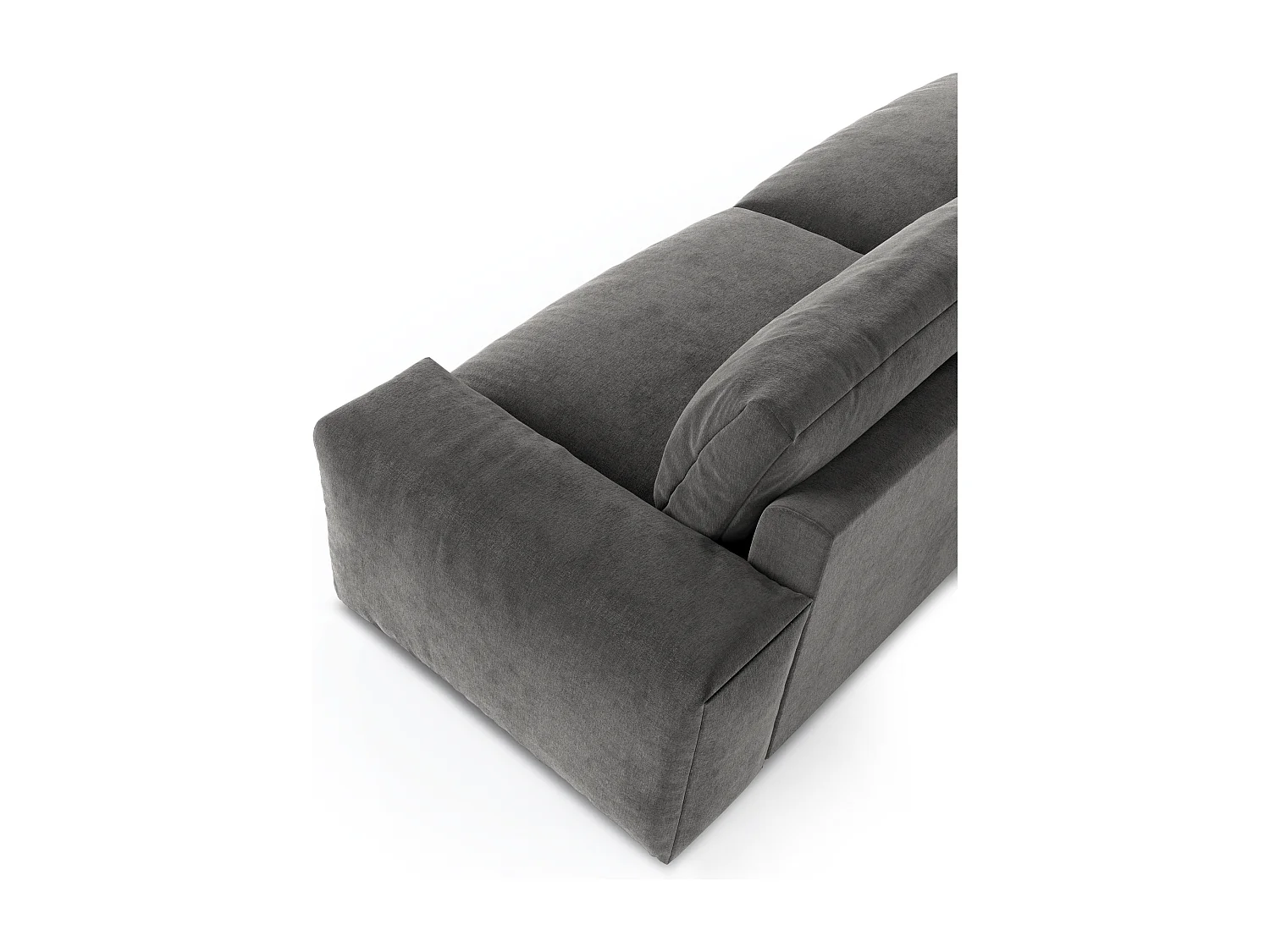 Canapé 4 places velours gris graphite 240cm BLISS