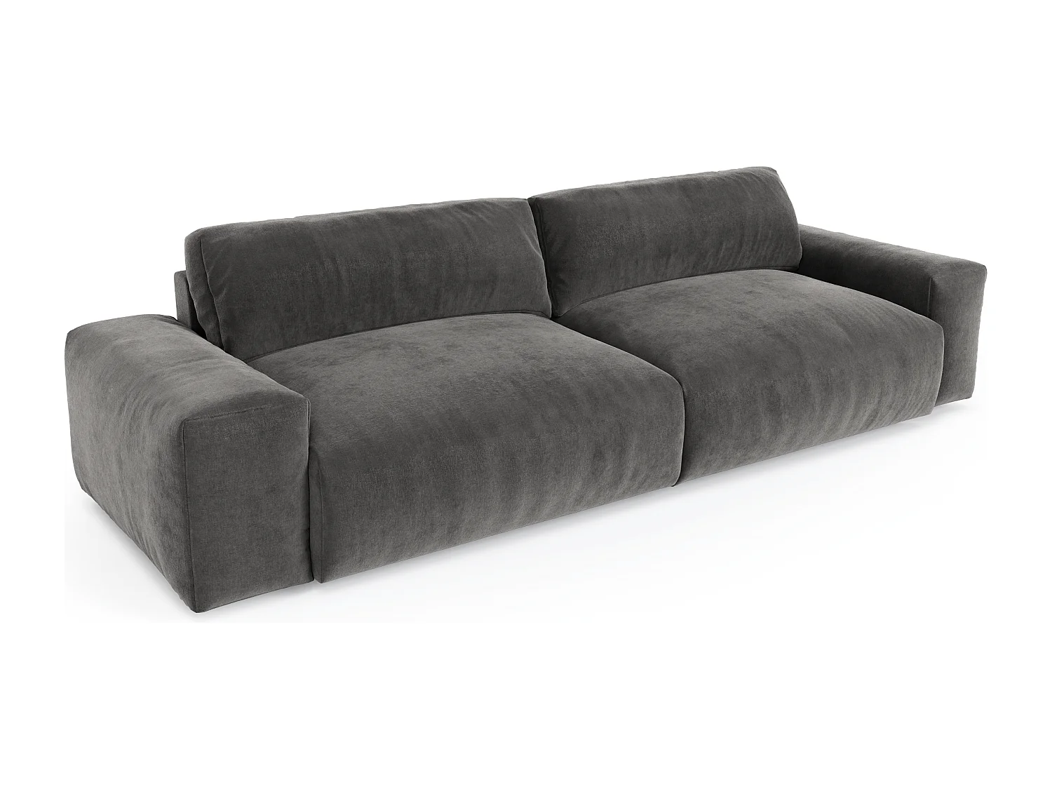 Canapé 3 places velours gris graphite 220cm BLISS