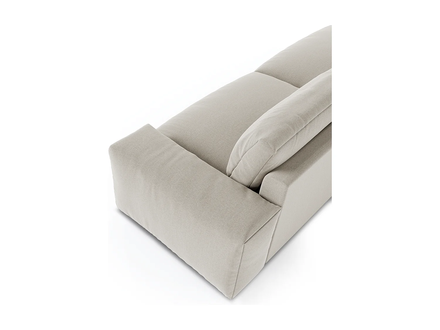 Canapé 4 places tissu tramé toucher doux beige 240cm BLISS