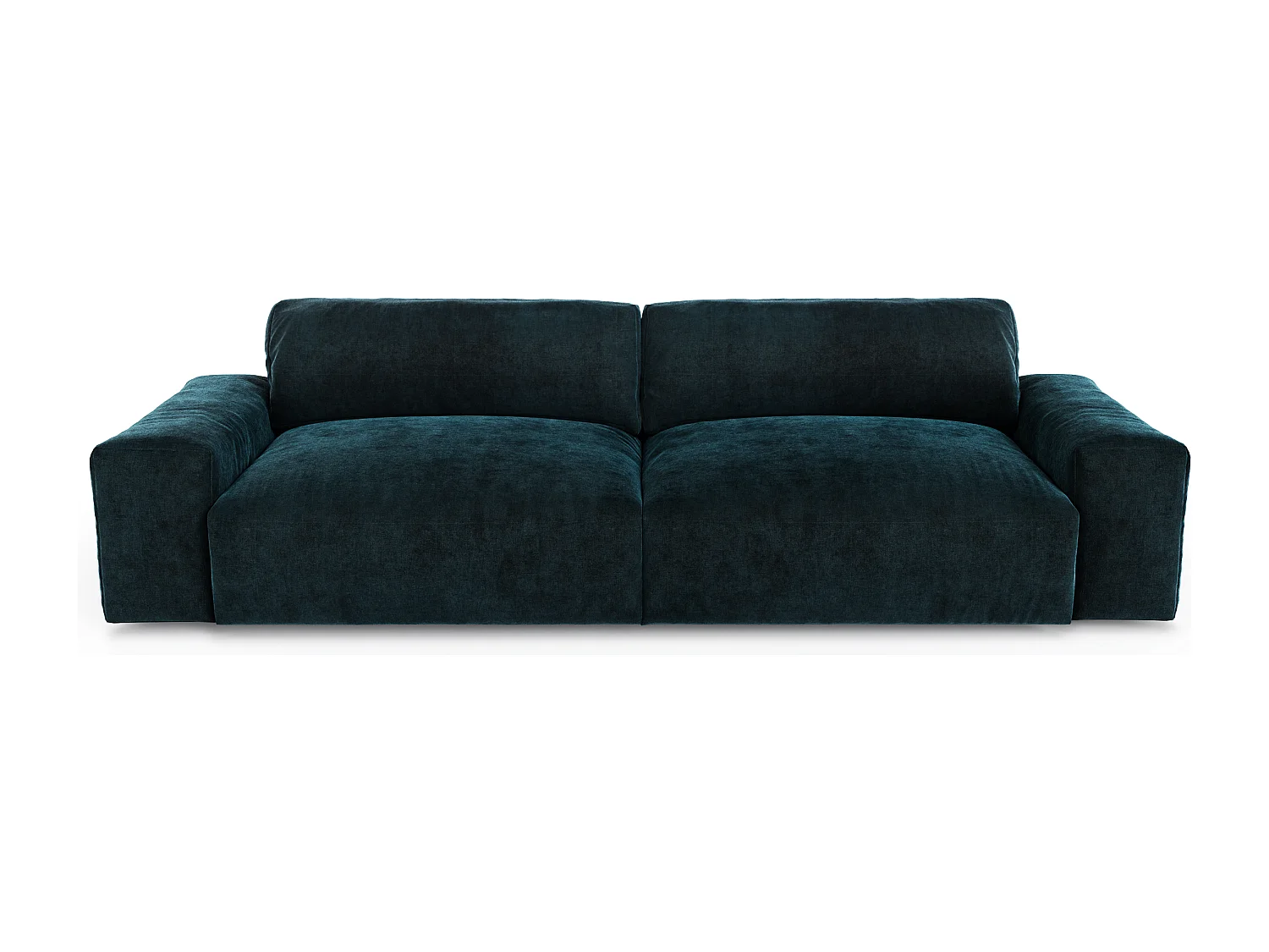 Canapé 3 places velours bleu paon 220cm BLISS