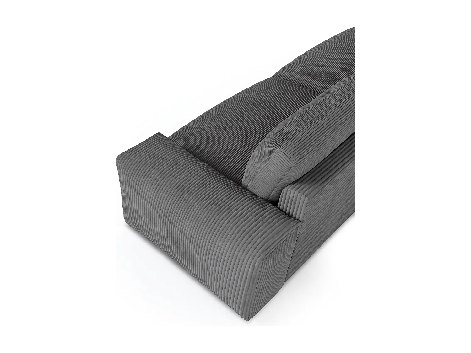 Canapé 4 places velours côtelé gris anthracite 240cm BLISS
