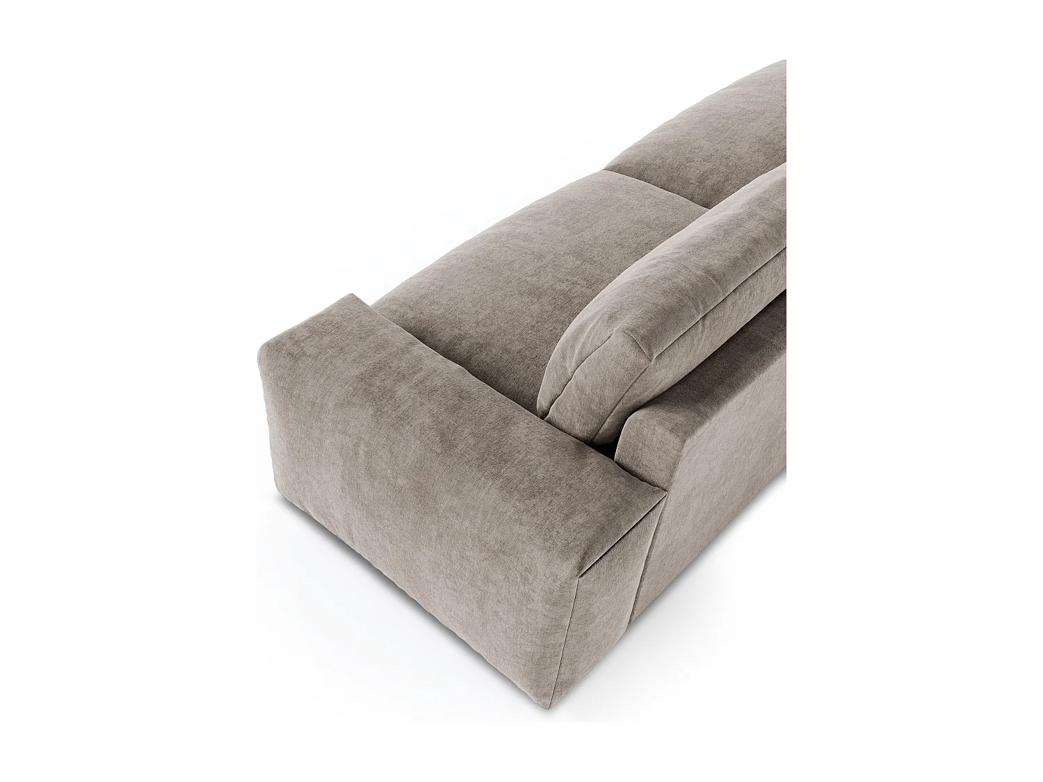 Canapé 4 places velours taupe 240cm BLISS