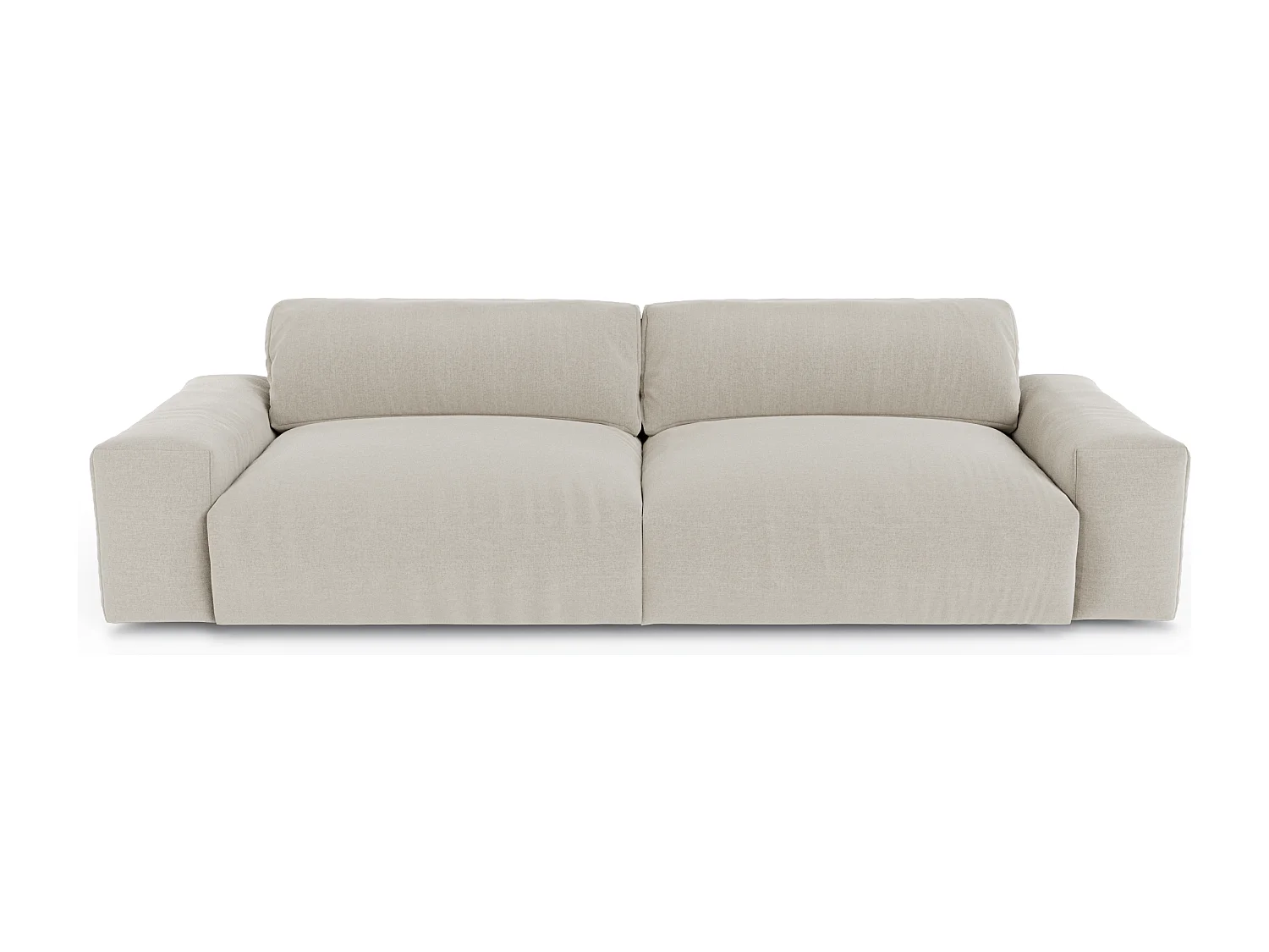 Canapé 3 places tissu tramé toucher doux beige 220cm BLISS