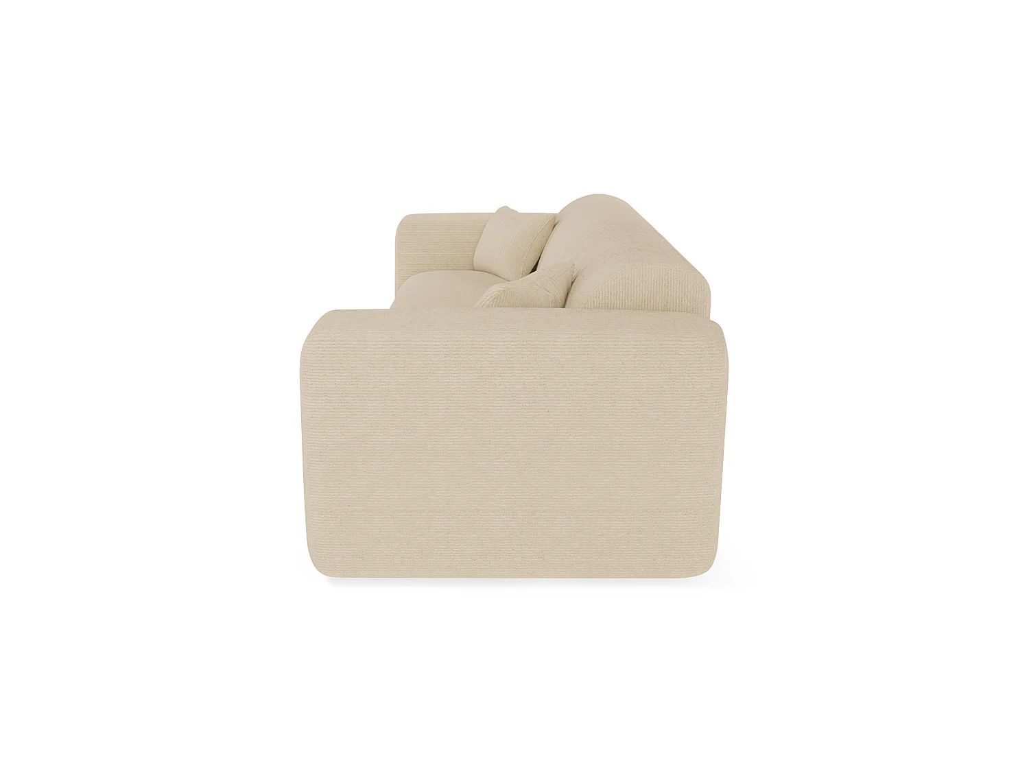 Canapé convertible express 3 places en velours côtelé beige MYRA