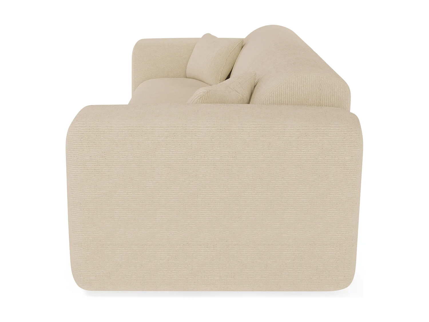 Canapé convertible express dunlopillo 140cm velours côtelé beige MYRA