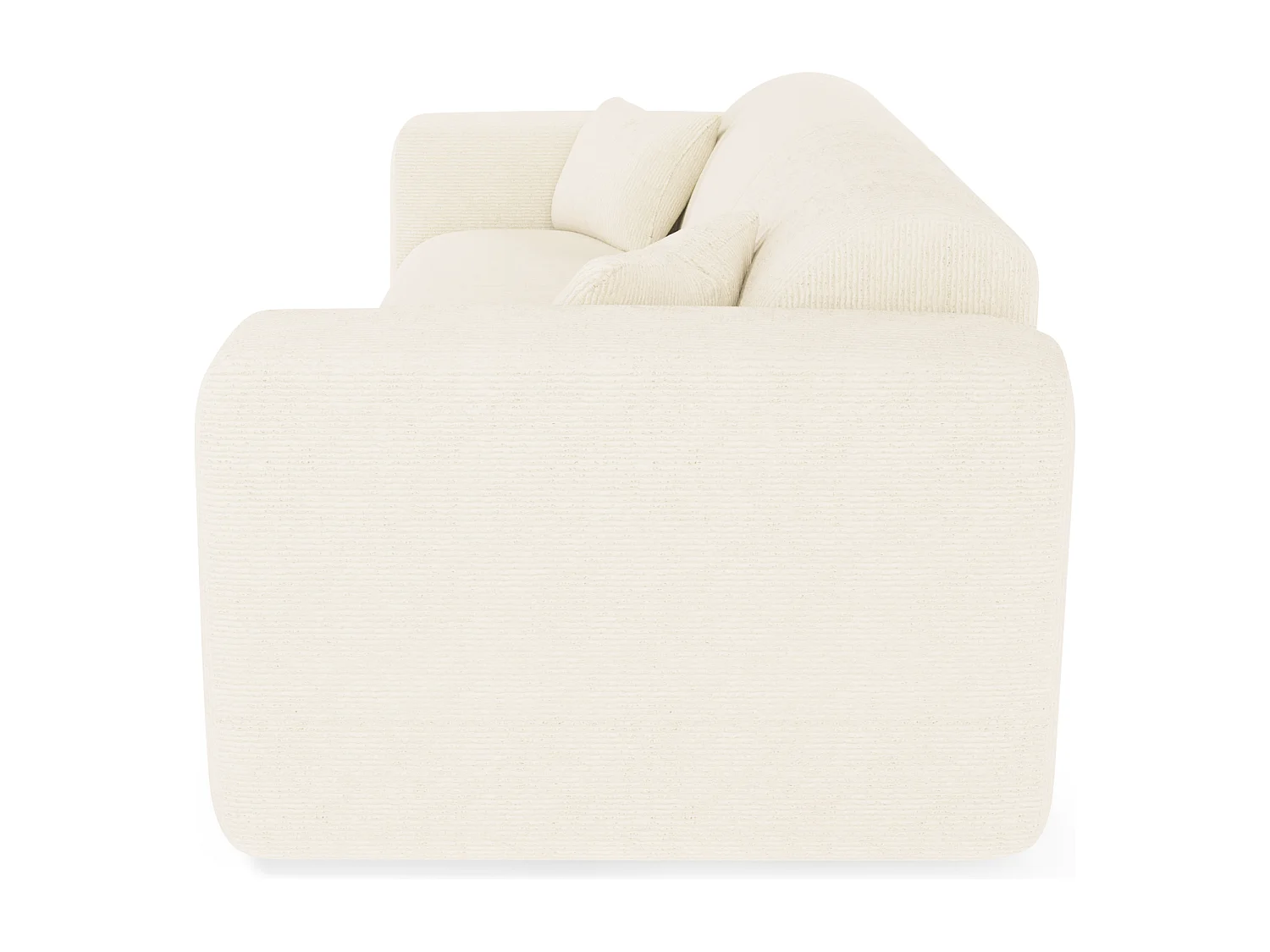 Canapé convertible express dunlopillo 140cm velours côtelé crème MYRA