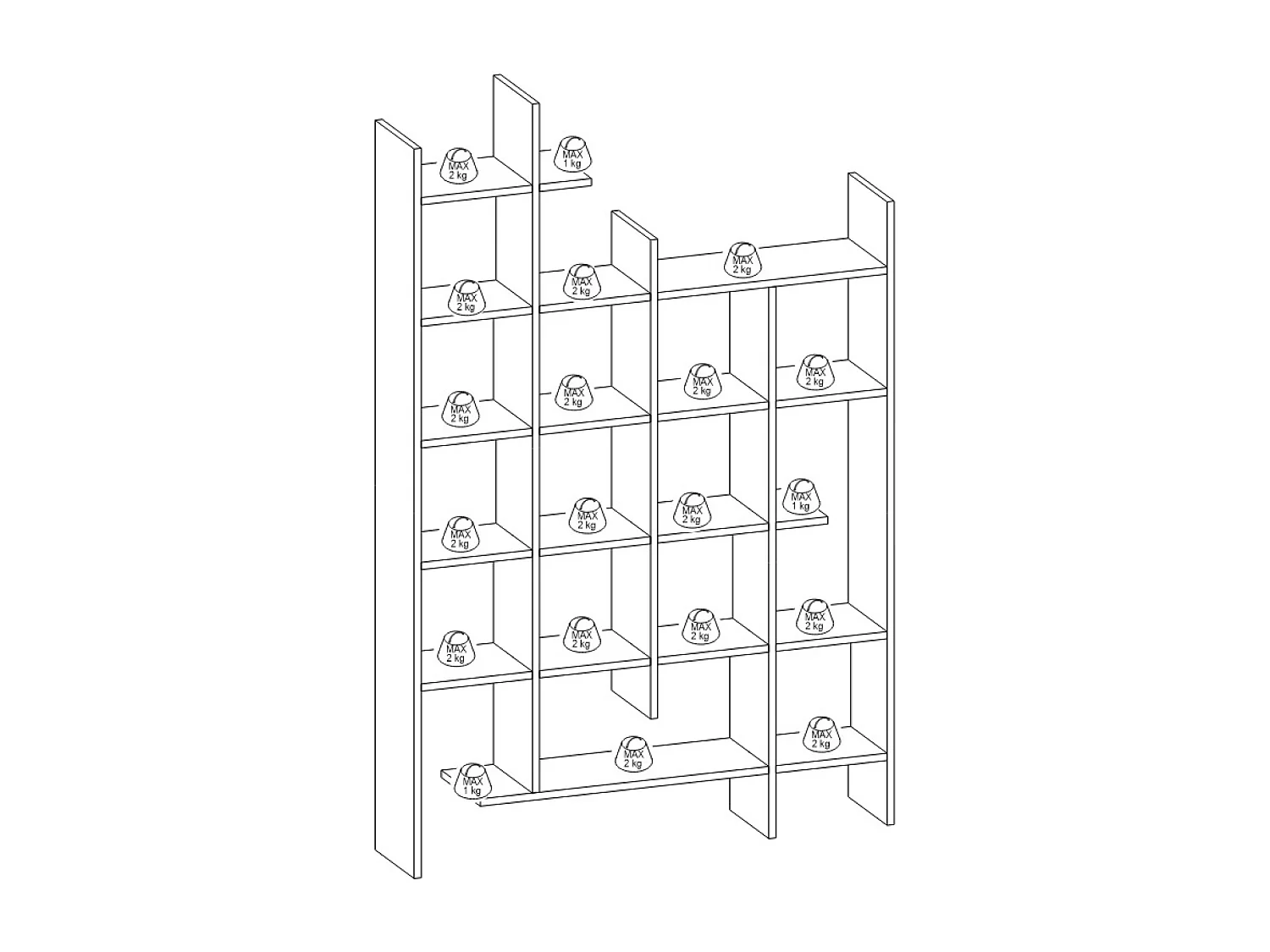 Houten plank BOK Eiken met 15 planken 122x25,5x188 cm
