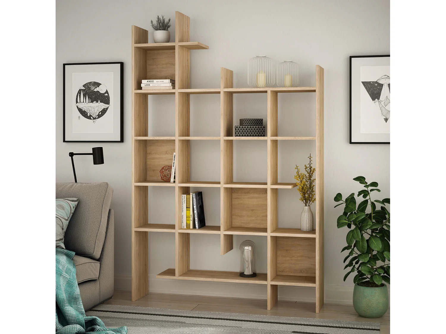 Houten plank BOK Eiken met 15 planken 122x25,5x188 cm