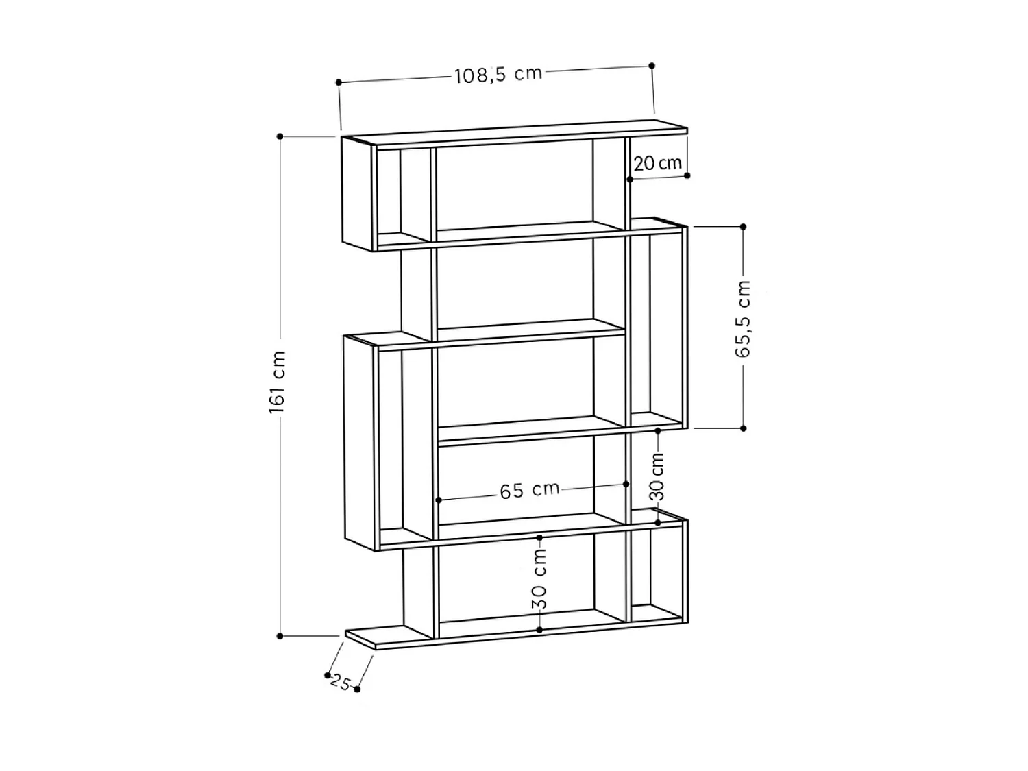Meuble à étagères bois et anthracite KIRJA