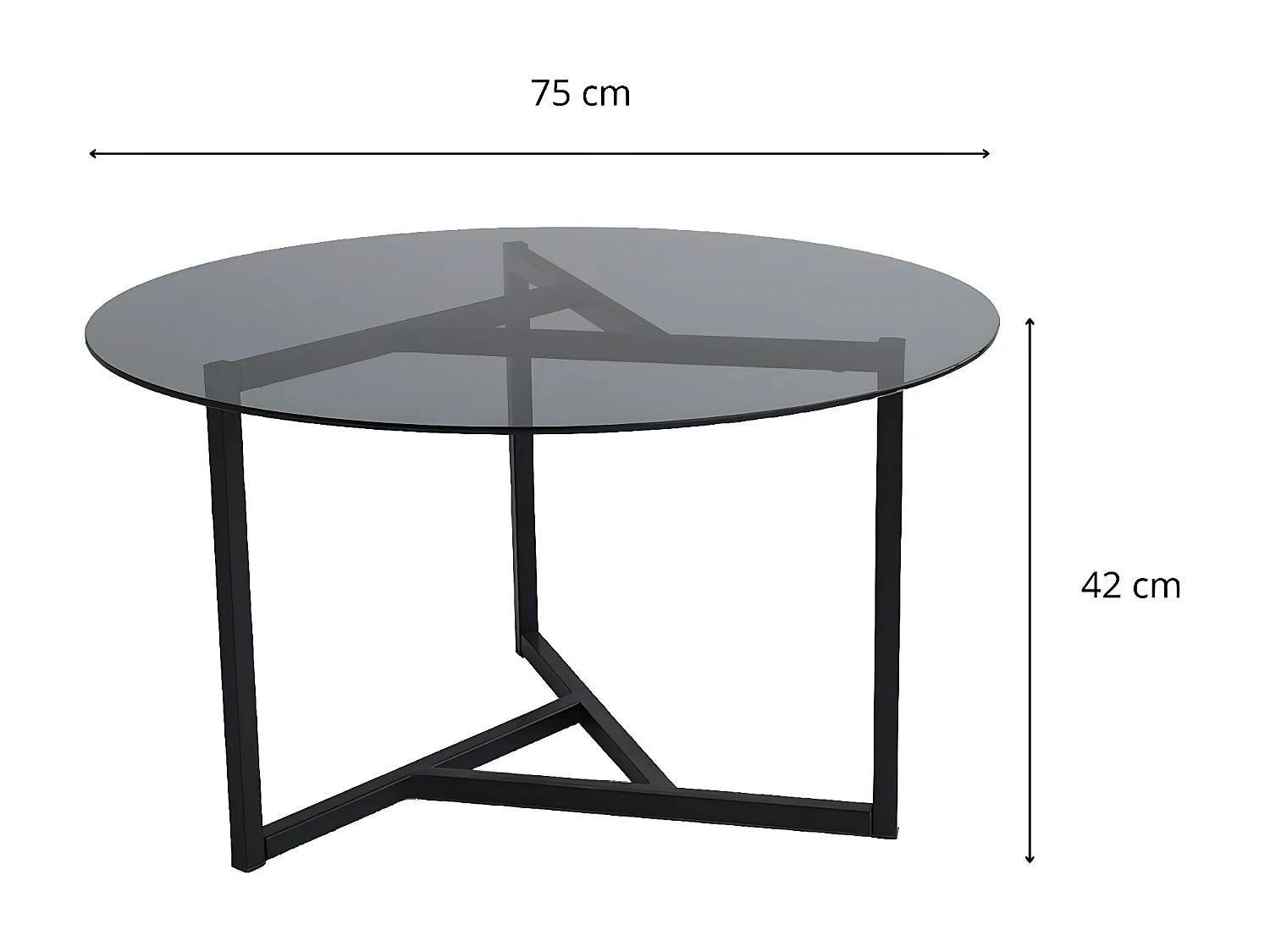 Table basse plateau en verre trempé MIA