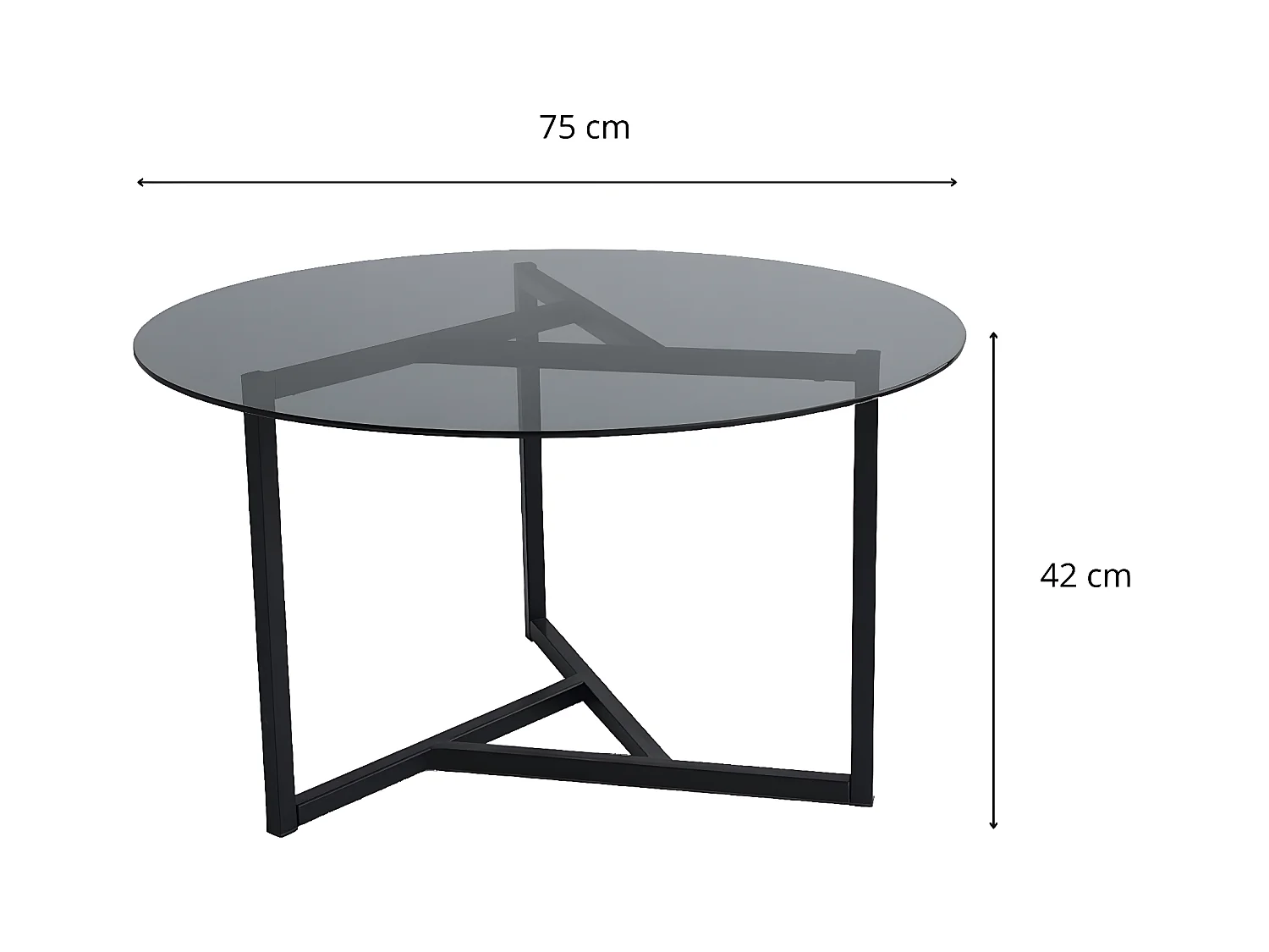 Mesa de café con tapa de vidrio templado MIA
