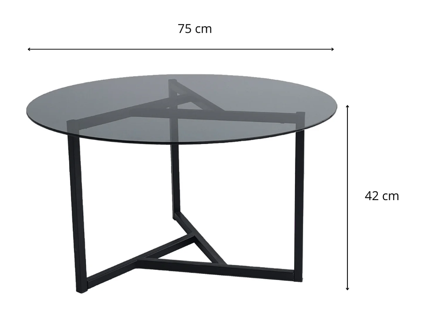 Tavolino con piano in vetro temperato MIA