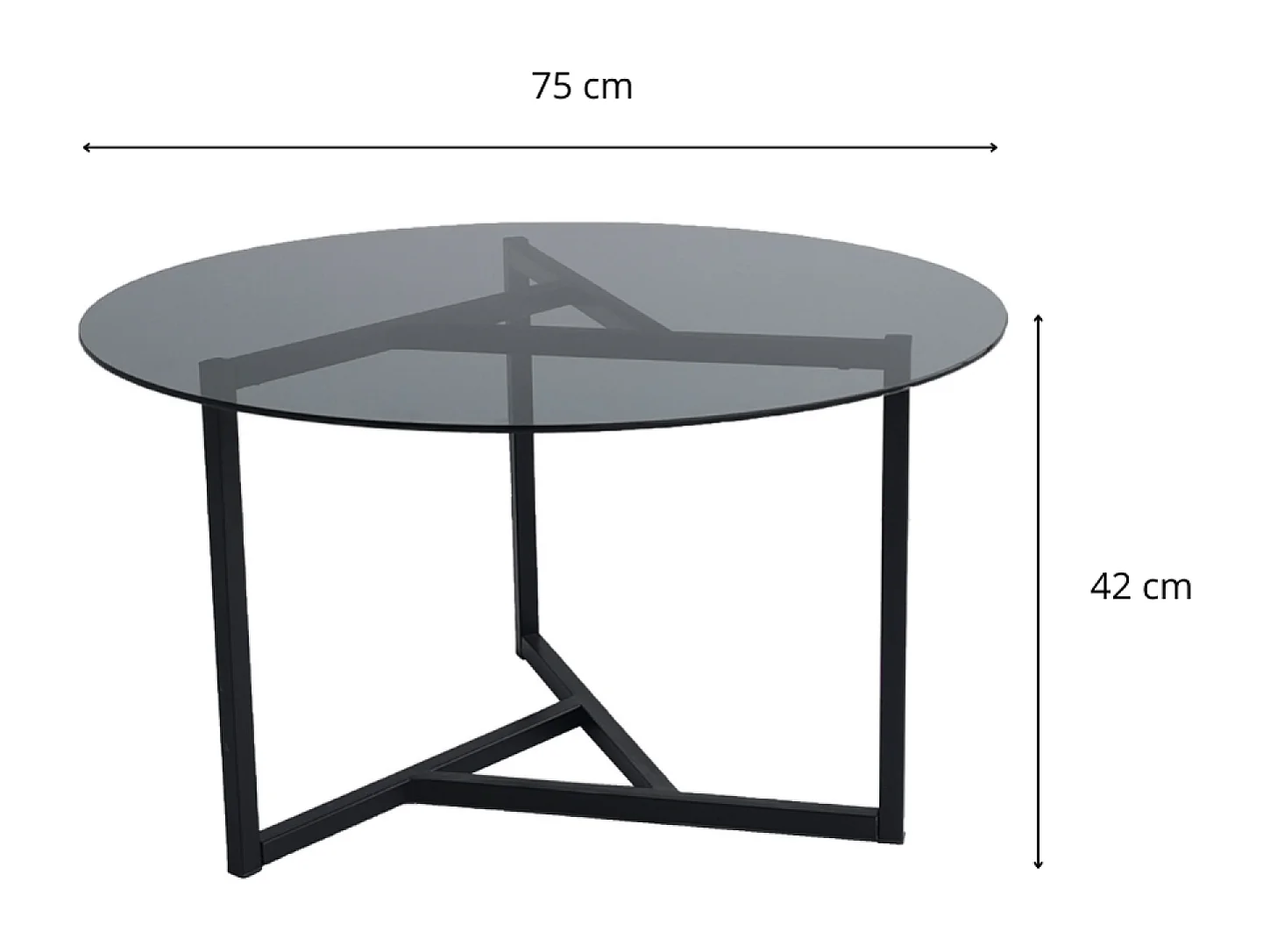Table basse plateau en verre trempé MIA
