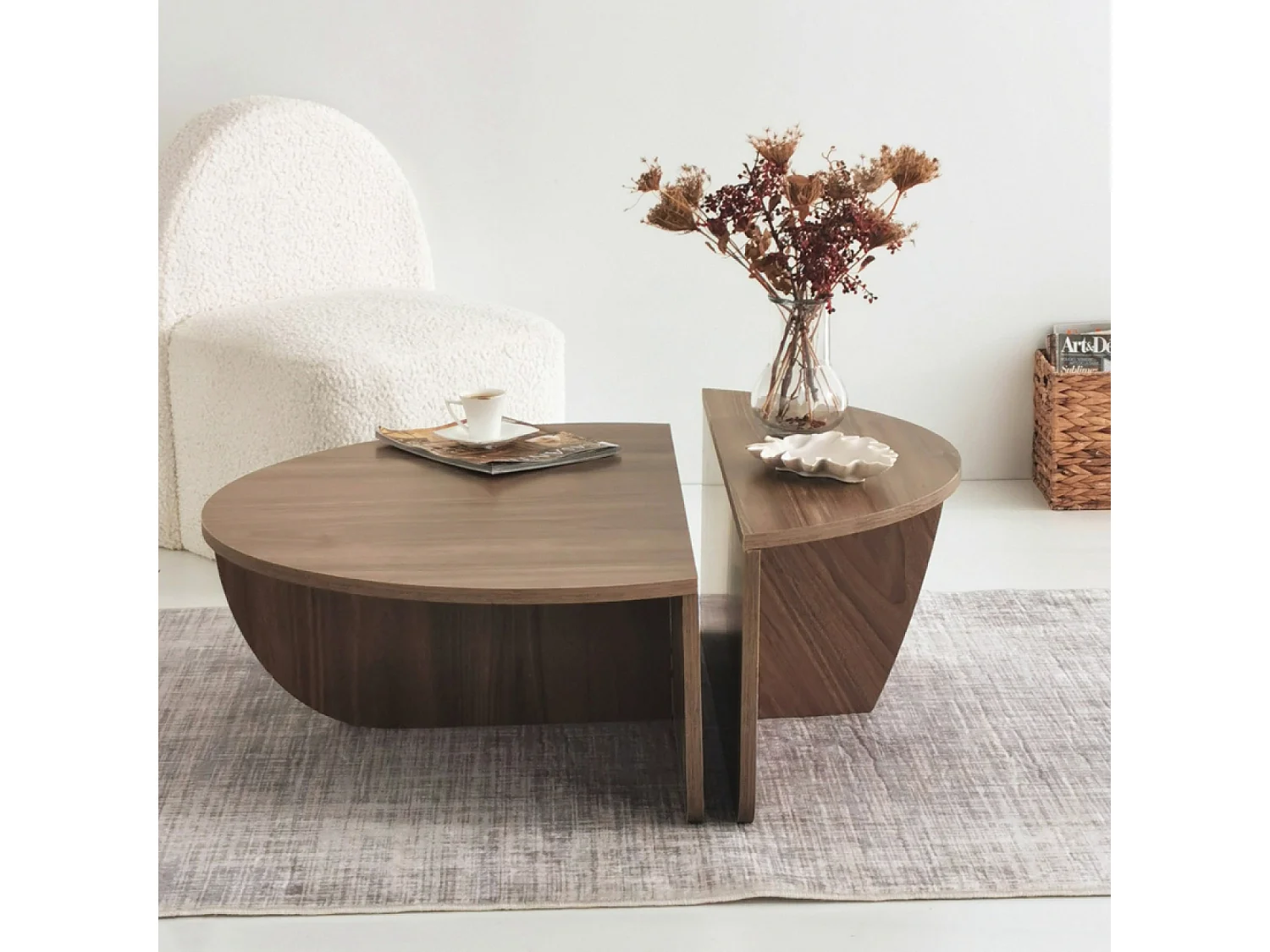 Tavolino modulare color noce MILA