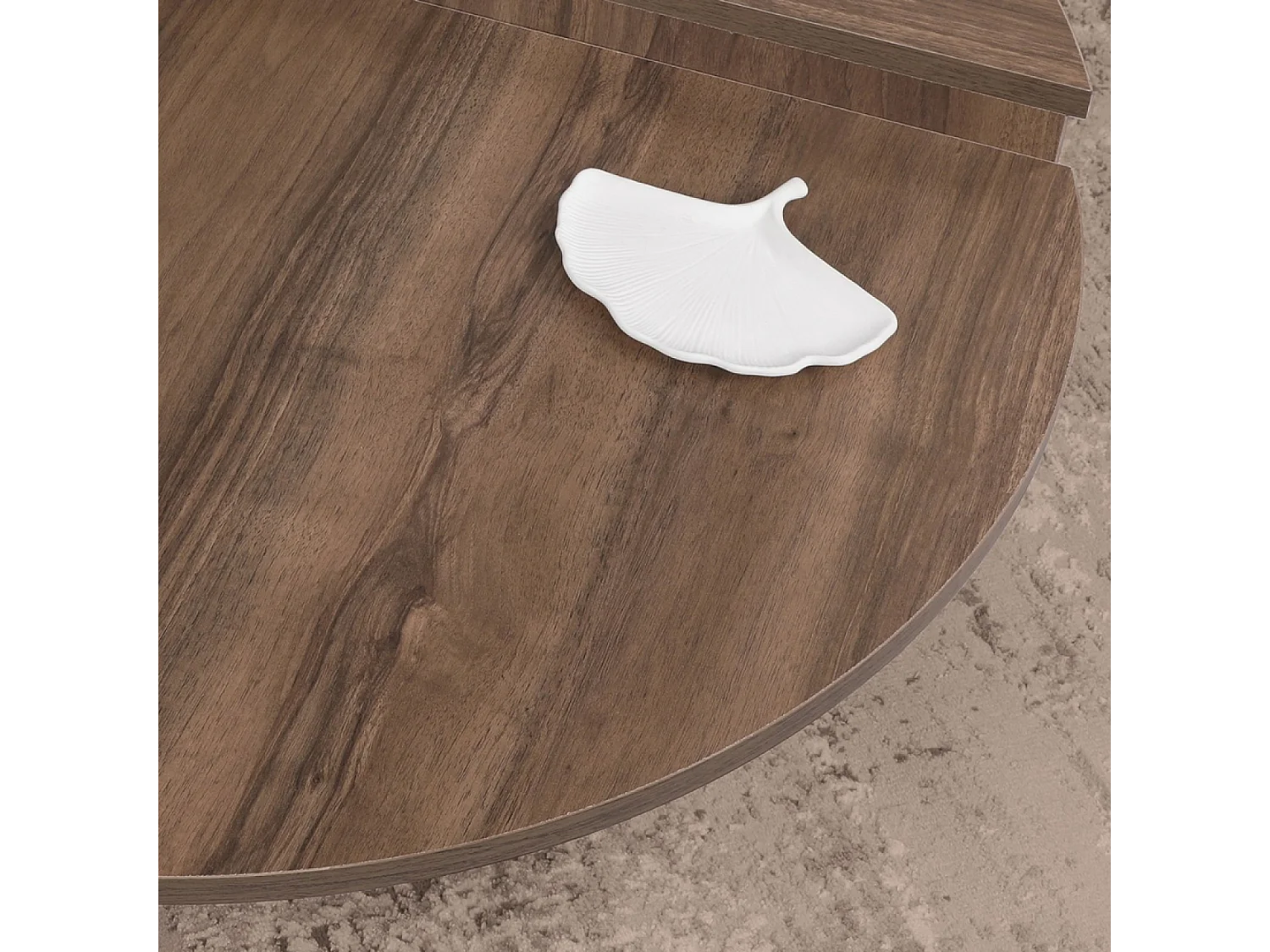 Mesa de café modular color nogal MILA