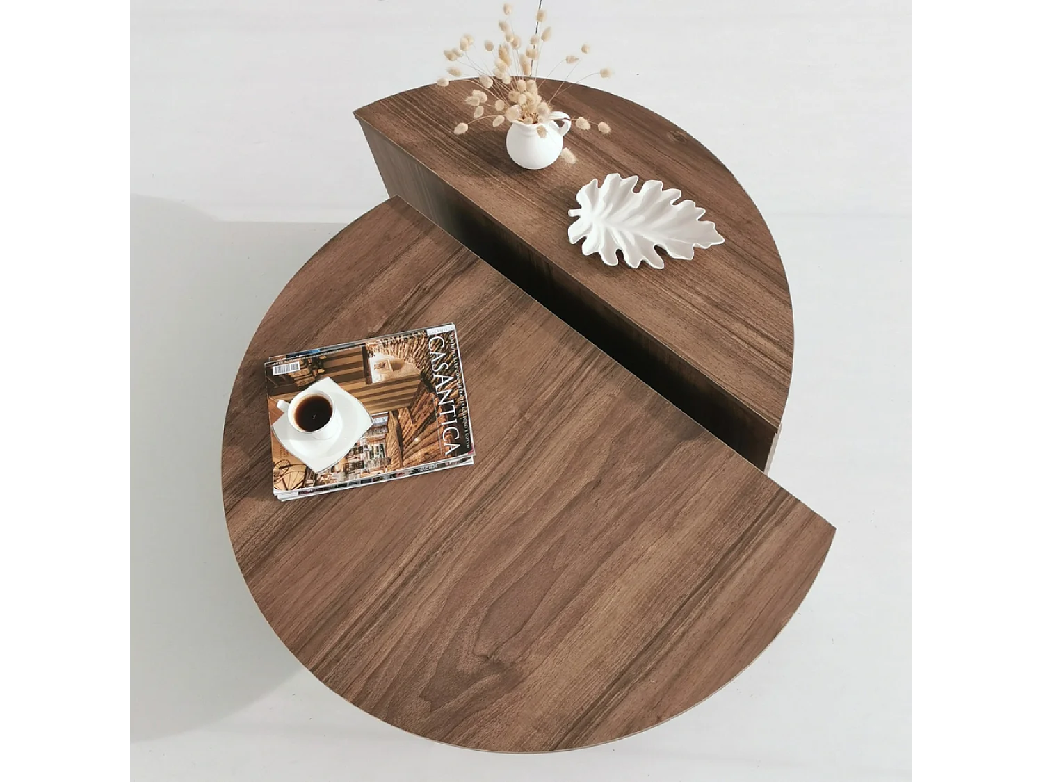 Table basse modulable couleur noyer MILA