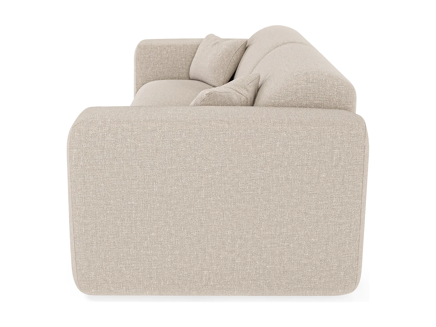 Canapé convertible express dunlopillo 140cm tissu tramé beige MYRA