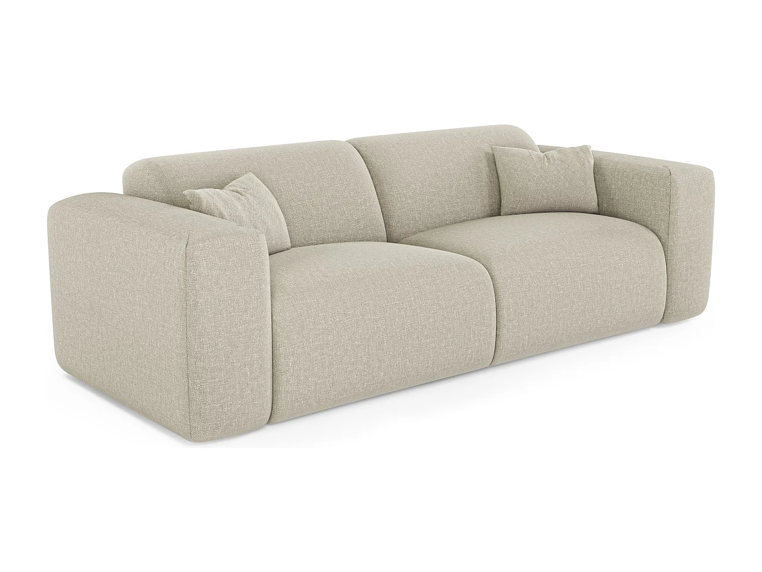 Canapé convertible express dunlopillo 140cm 3 places MYRA en tissu tramé  beige