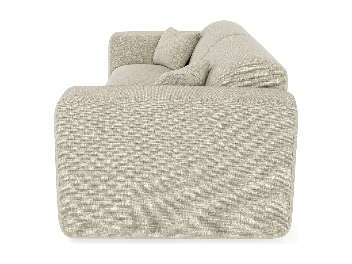 Canapé convertible express dunlopillo 140cm 3 places MYRA en tissu tramé  beige