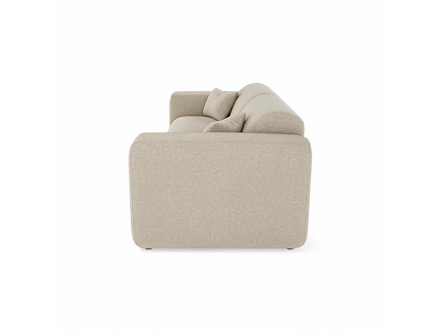 Canapé convertible express 4 places en tissu beige longueur 214cm MYRA