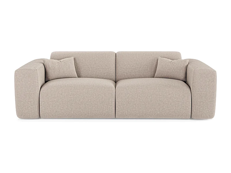 Canapé convertible express dunlopillo 140cm tissu tramé beige MYRA