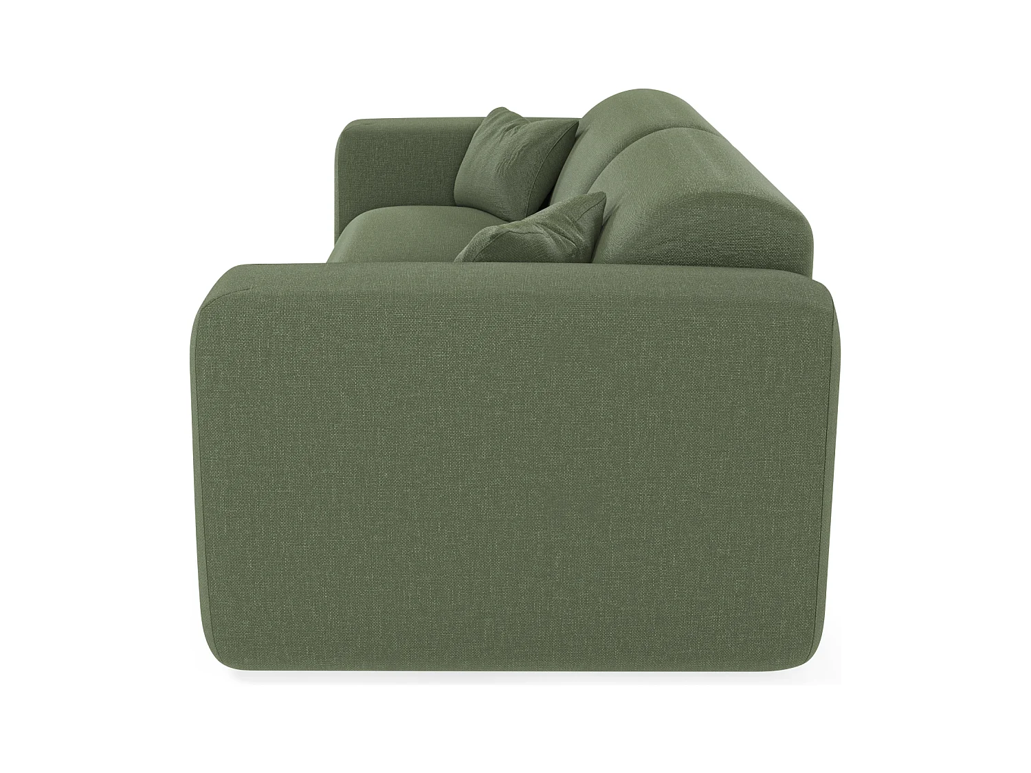 Canapé convertible express dunlopillo 140cm tissu tramé vert olive