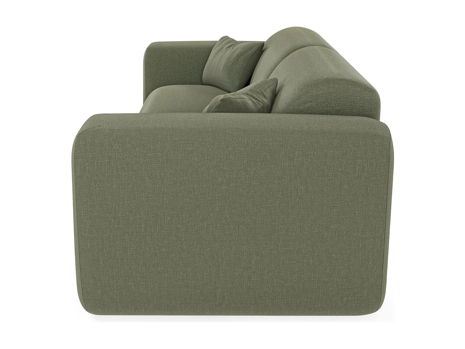 Canapé convertible express dunlopillo 160cm 4 places MYRA en tissu tramé  vert olive