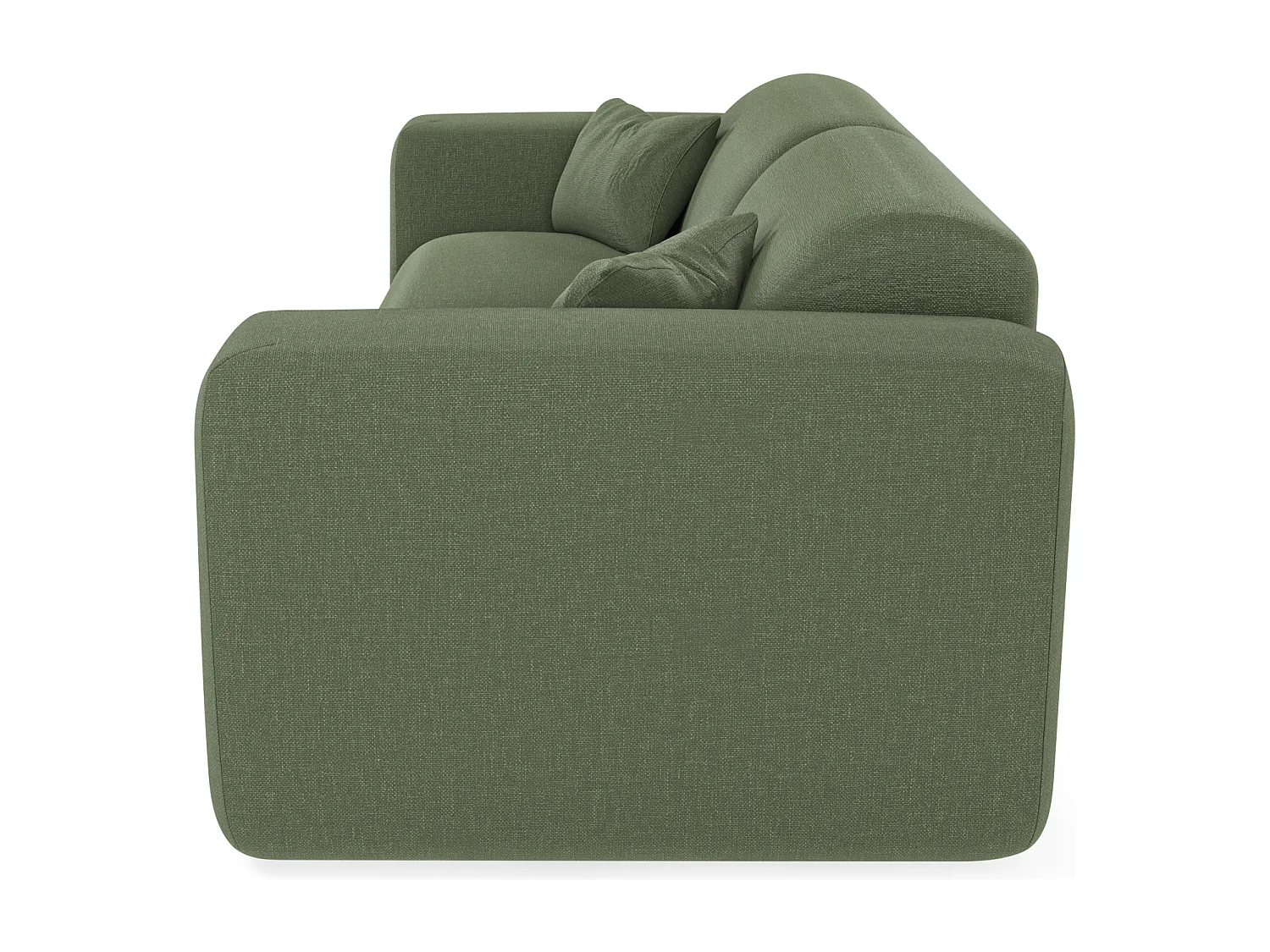 Canapé convertible express dunlopillo 160cm tissu tramé vert olive MYRA