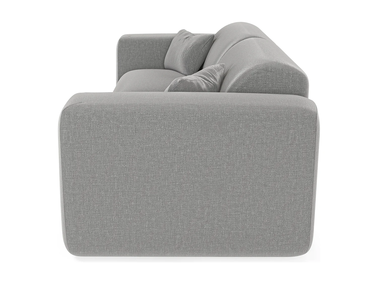 Canapé convertible express dunlopillo 160cm tissu tramé gris clair MYRA