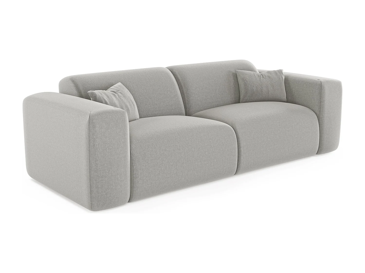 Canapé convertible express dunlopillo 140cm tissu tramé gris clair MYRA