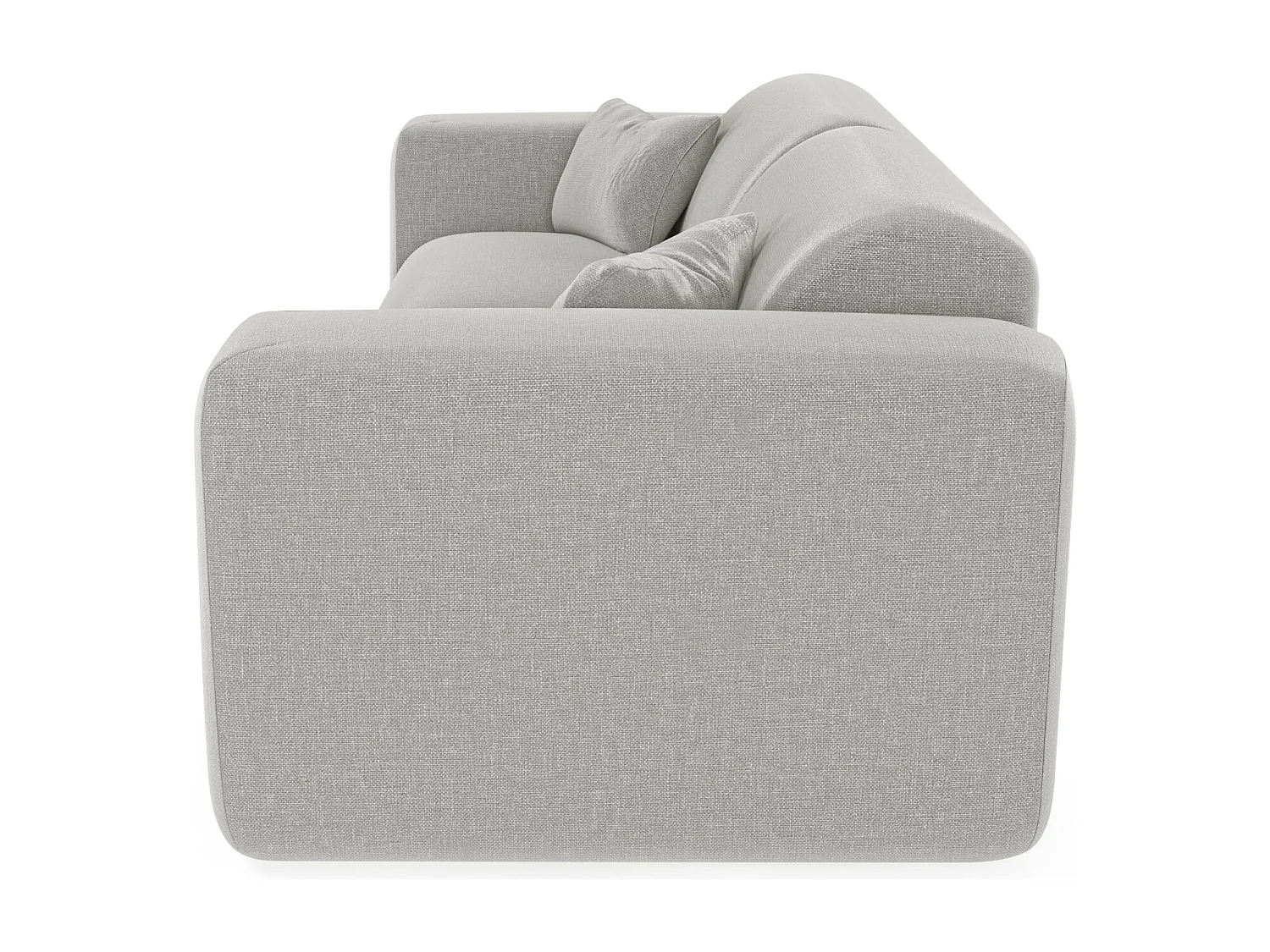 Canapé convertible express dunlopillo 140cm tissu tramé gris clair MYRA