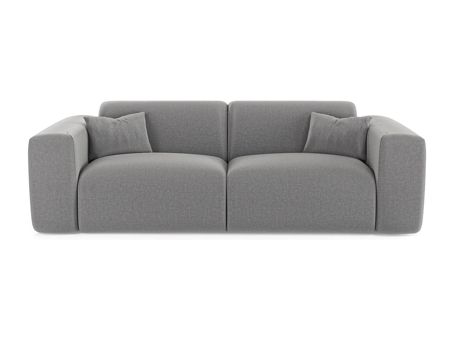 Canapé convertible express dunlopillo 140cm tissu tramé gris clair MYRA