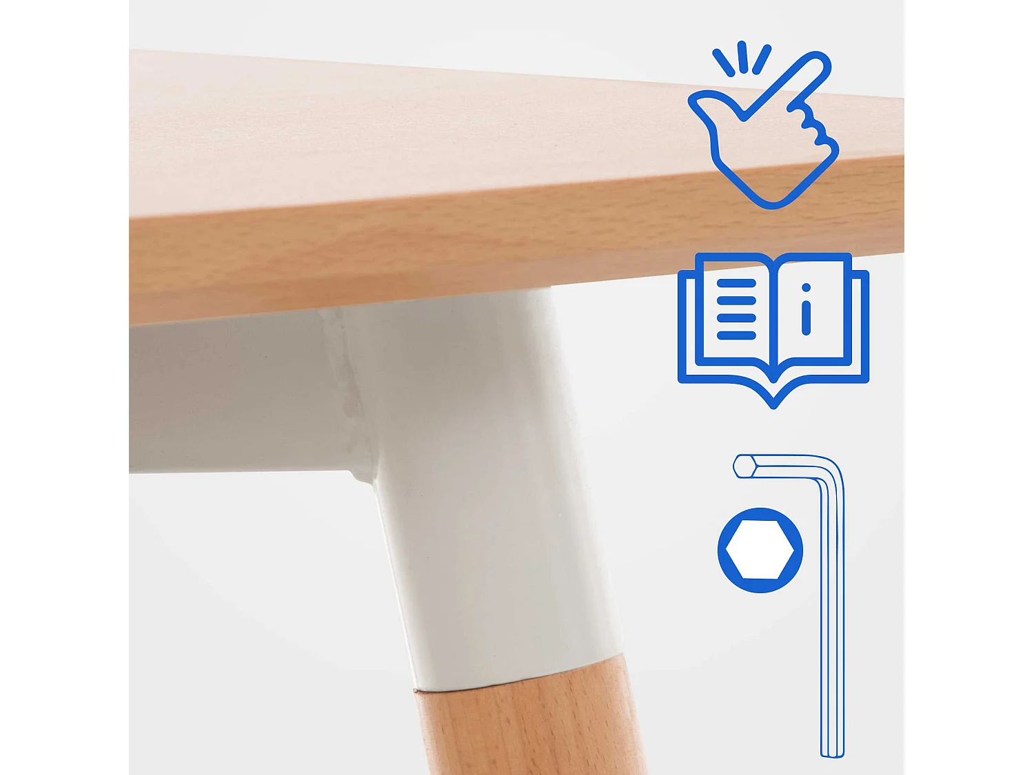 Table de cuisine Viborg 60 cm - Bois Naturel70.00