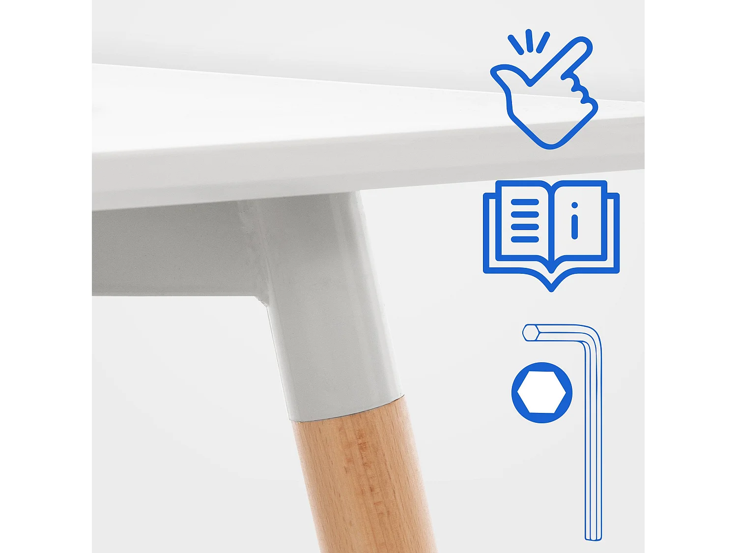 Table de cuisine Viborg 60 cm - Blanc70.00